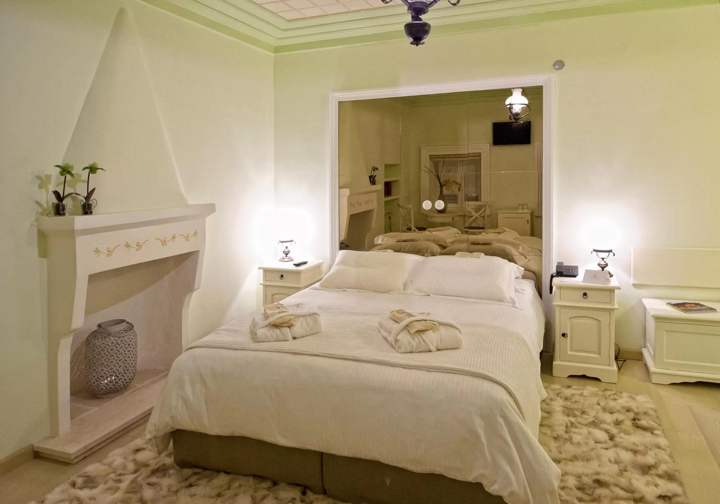 Bed in Orologopoulos Mansion Luxury Hotel