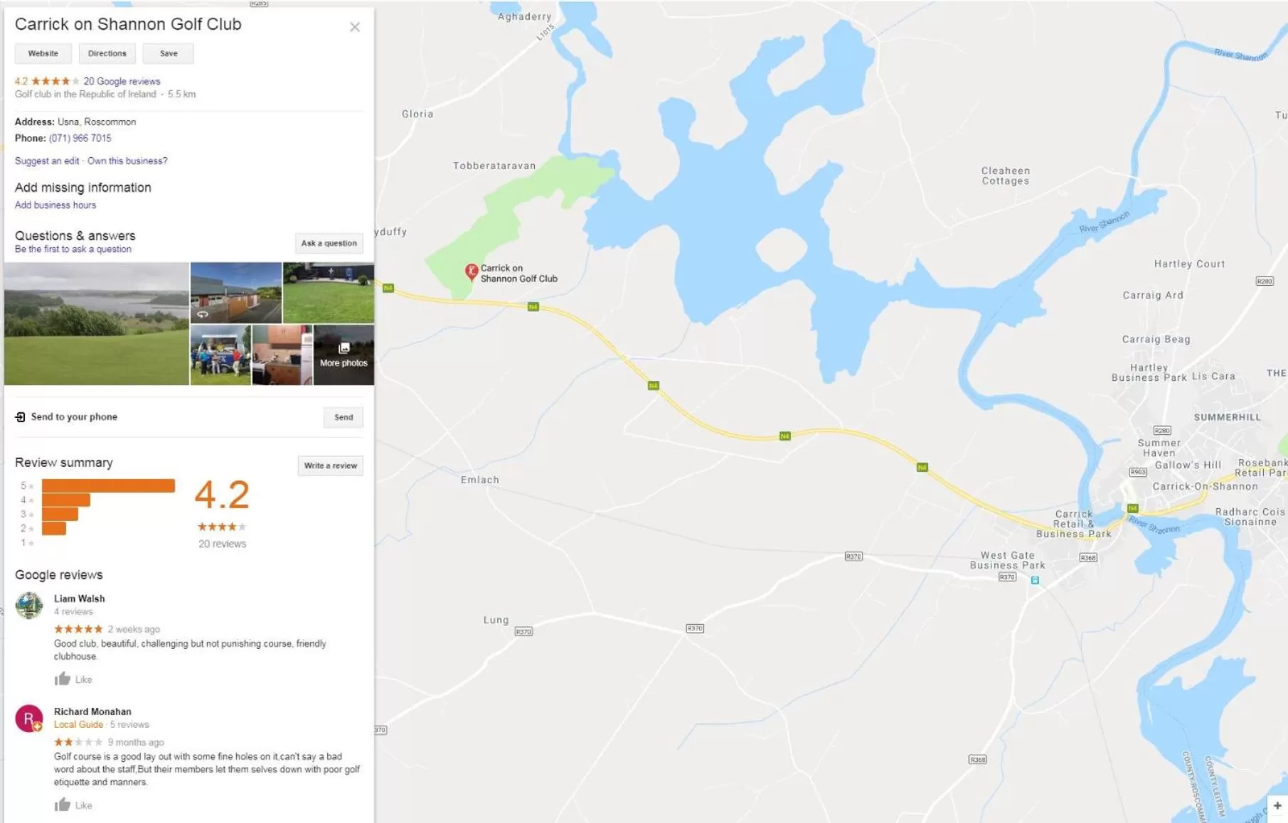 Golfcourse in Ridge-Rock Accommodation