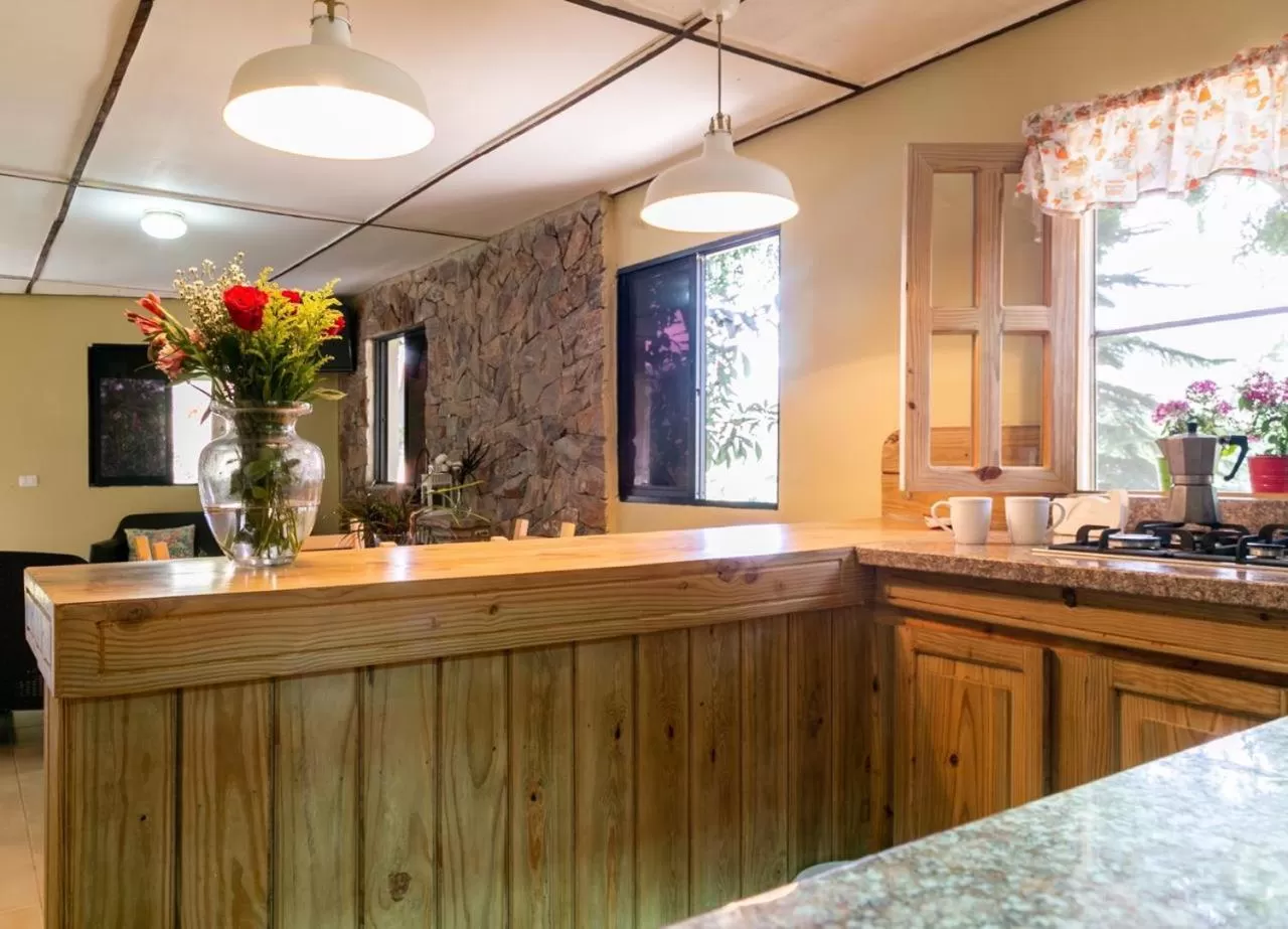 Kitchen or kitchenette in Hotel Rancho Constanza & Cabañas de la Montaña