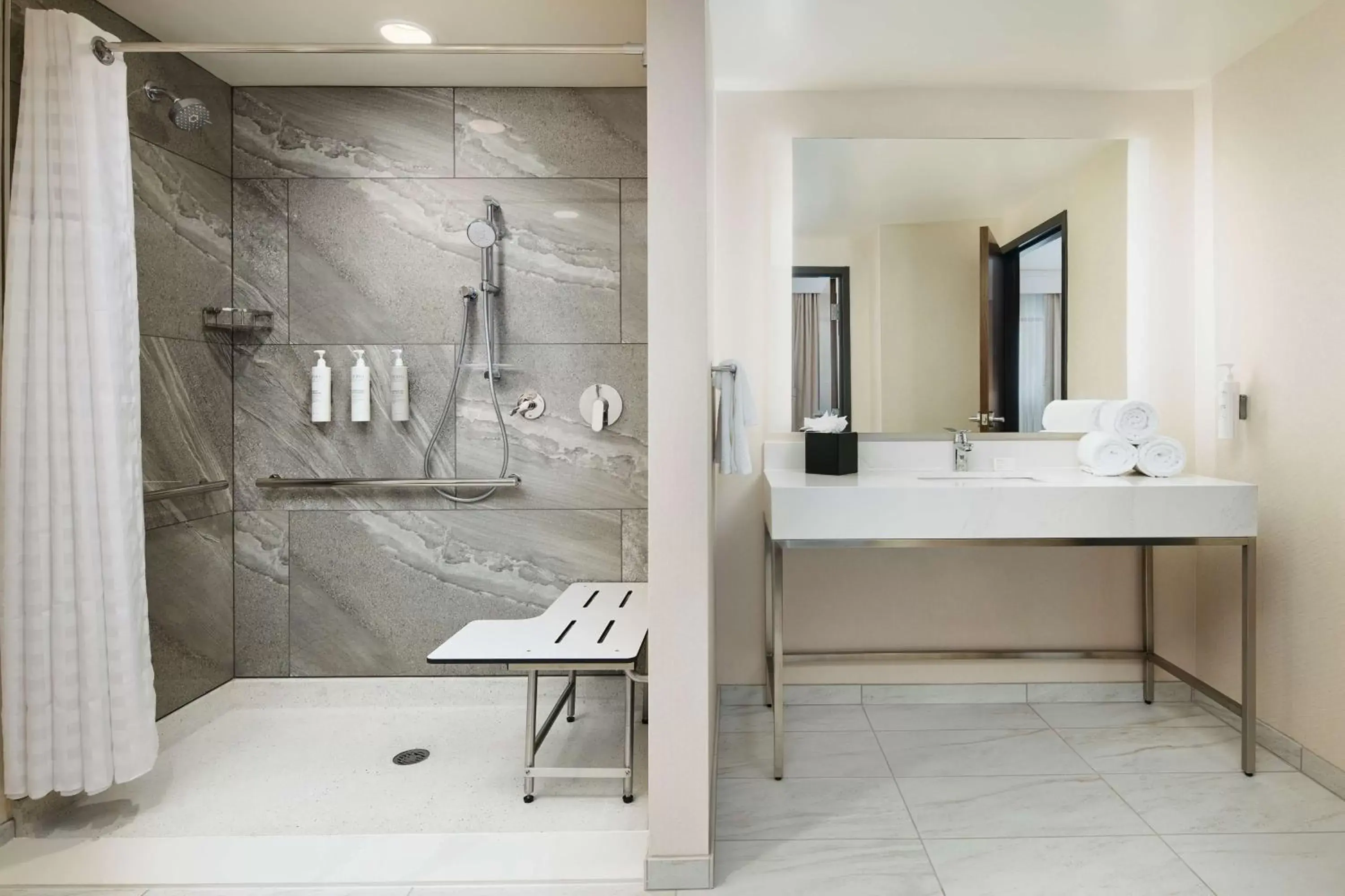 Two-Room King Room with Roll-In Shower - Mobility/Hearing Accessible in Embassy Suites By Hilton Atlanta Airport North Two-Room King Room with Roll-In Shower - Mobility/Hearing Accessible in Embassy Suites By Hilton Atlanta Airport North