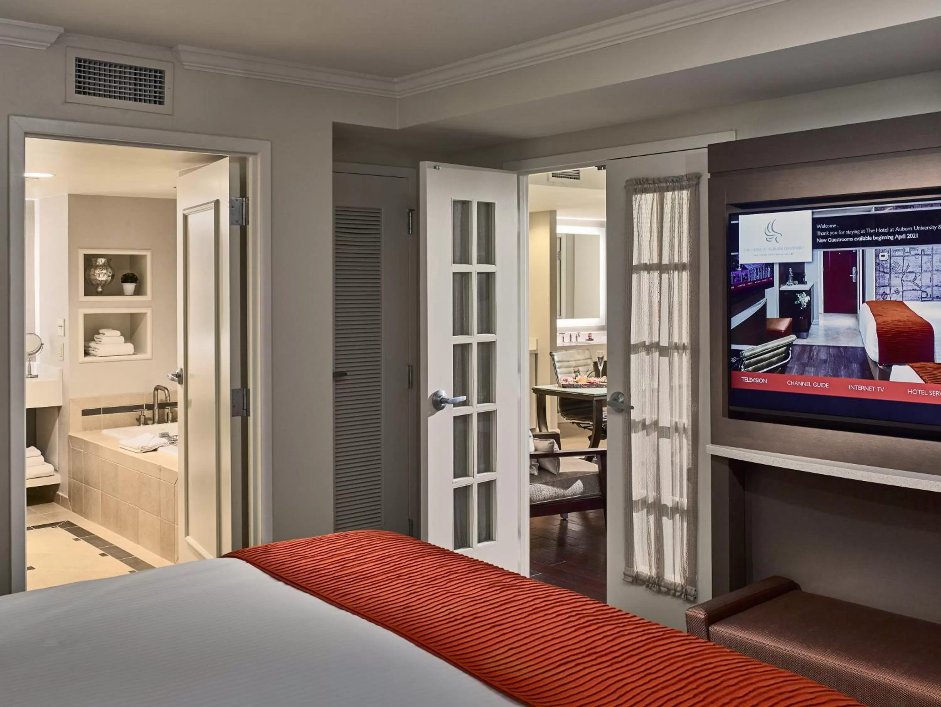 Bed in The Hotel at Auburn University