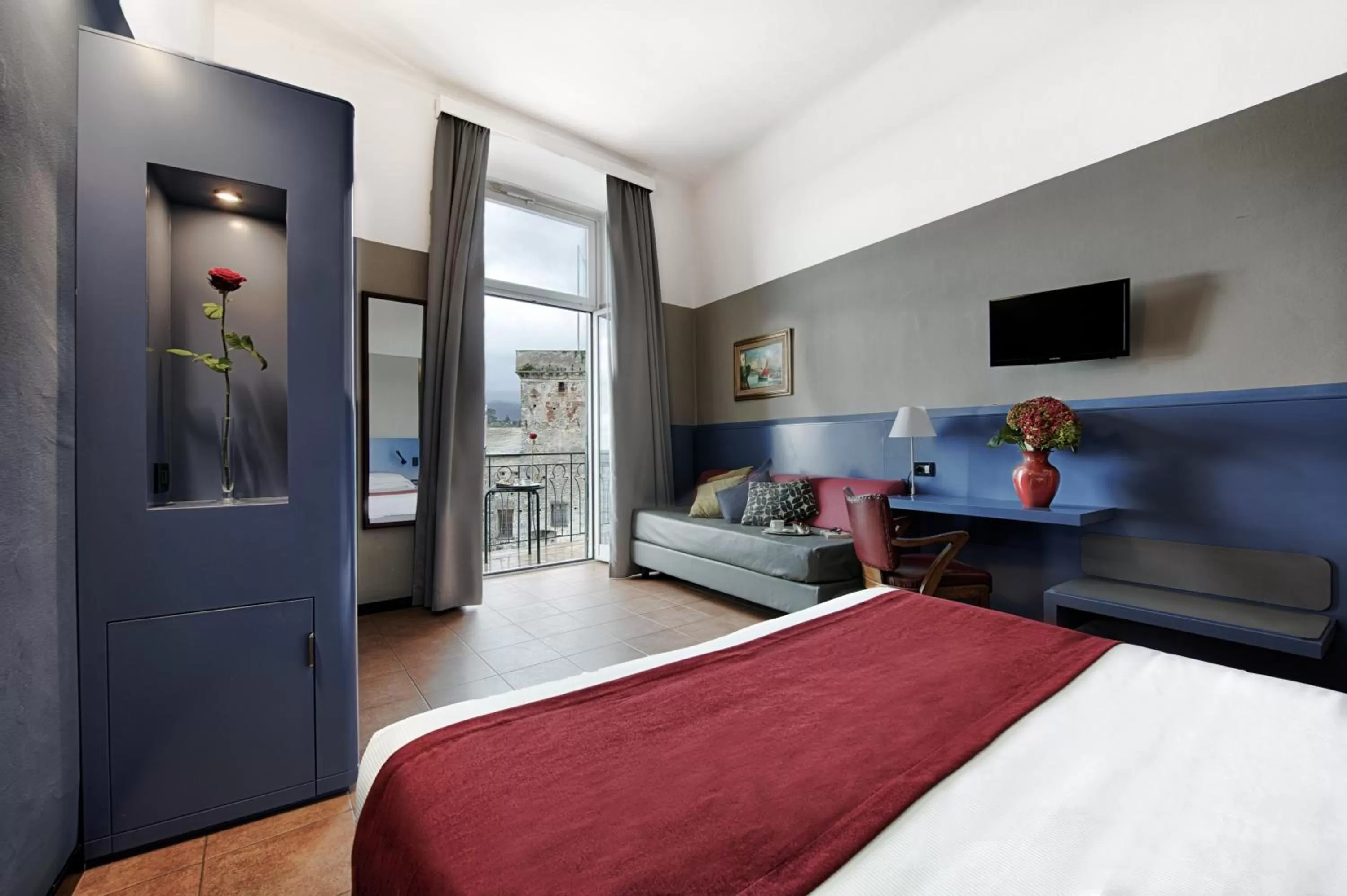 Bedroom, Bed in Hotel Italia e Lido Rapallo
