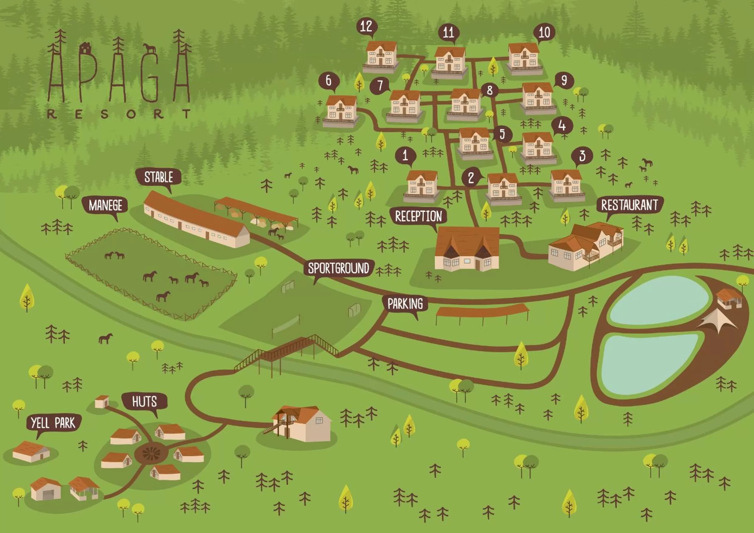 Logo/Certificate/Sign, Bird's-eye View in Apaga Resort