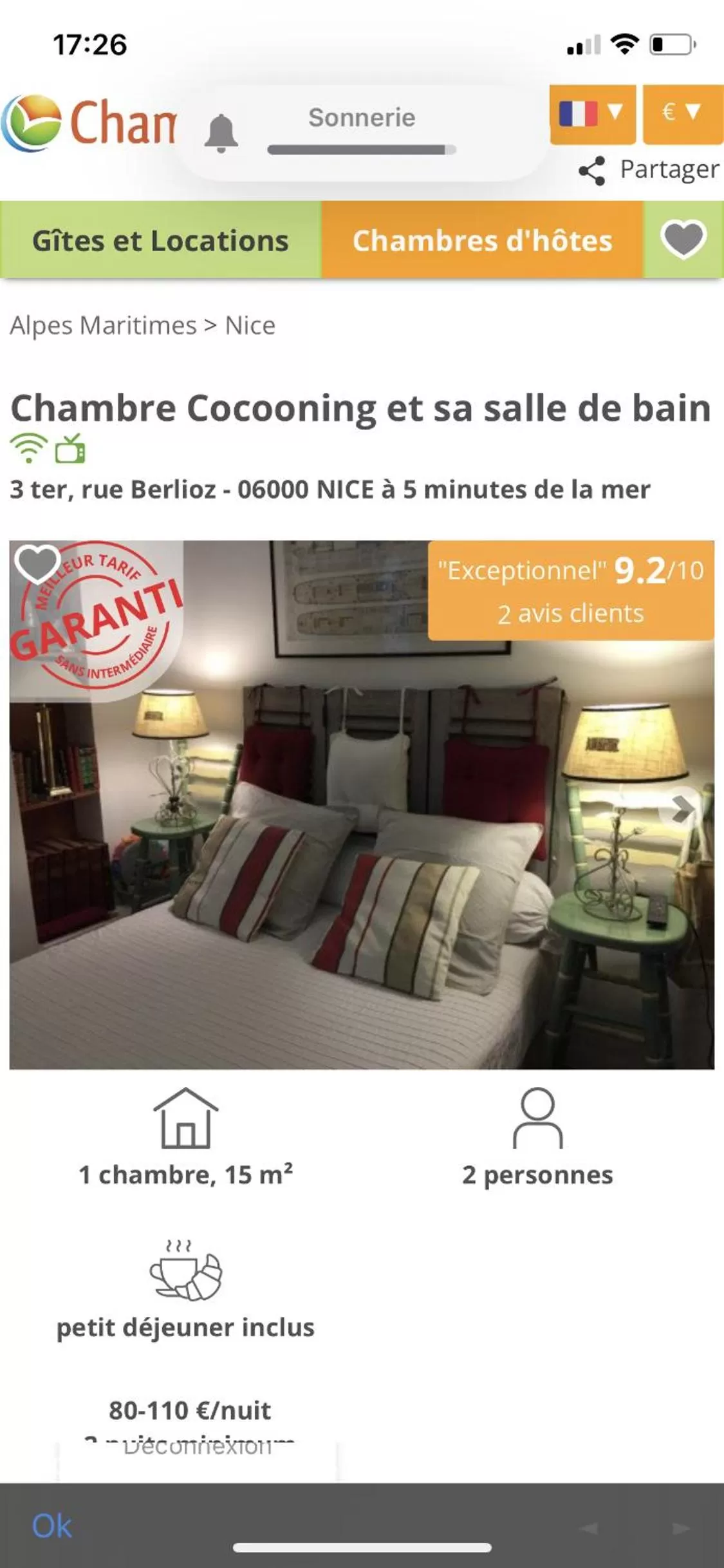 Bed in Chambre et sa salle de bain privée cocooning labellisée