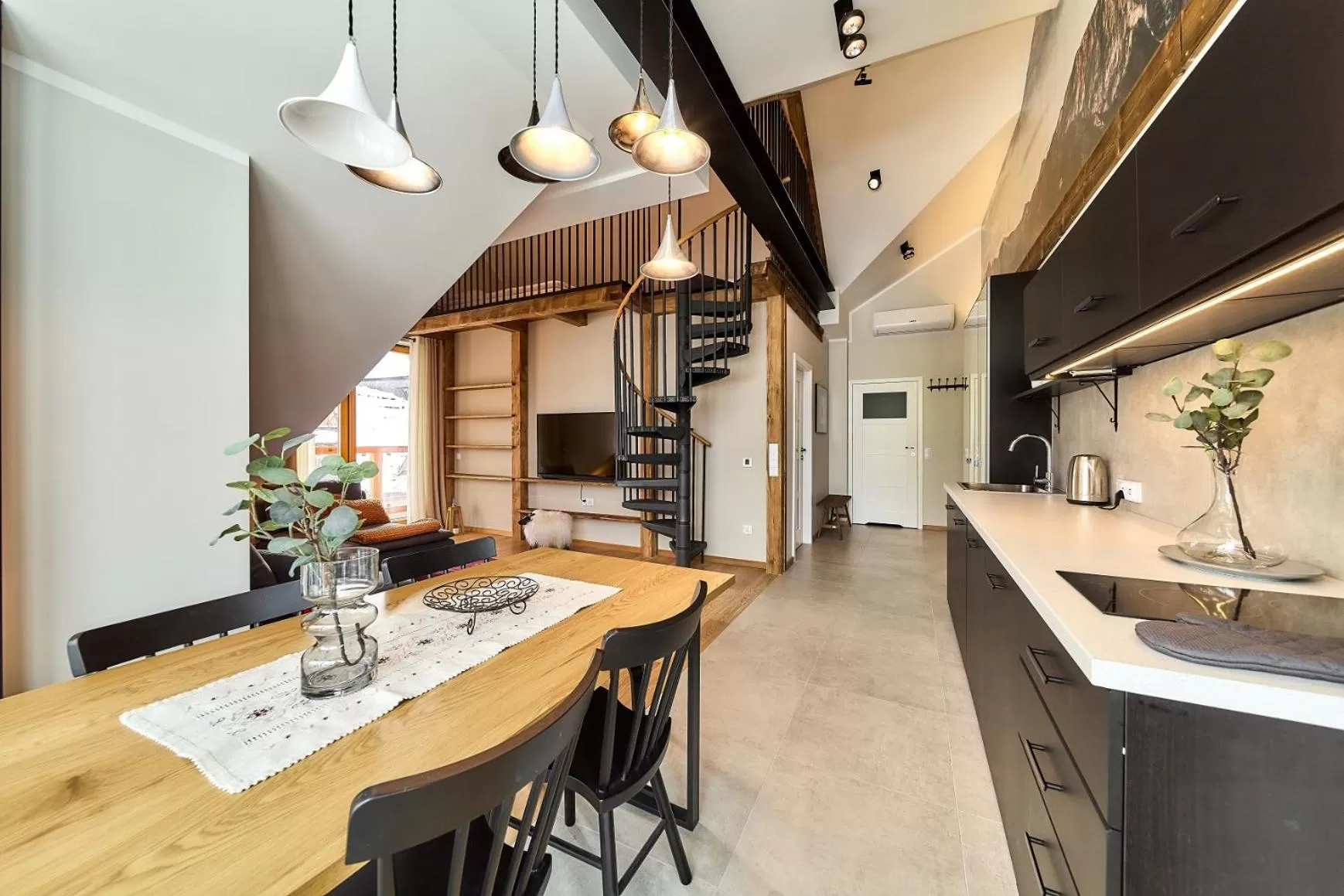 Kitchen or kitchenette in Aparthotel Giewont