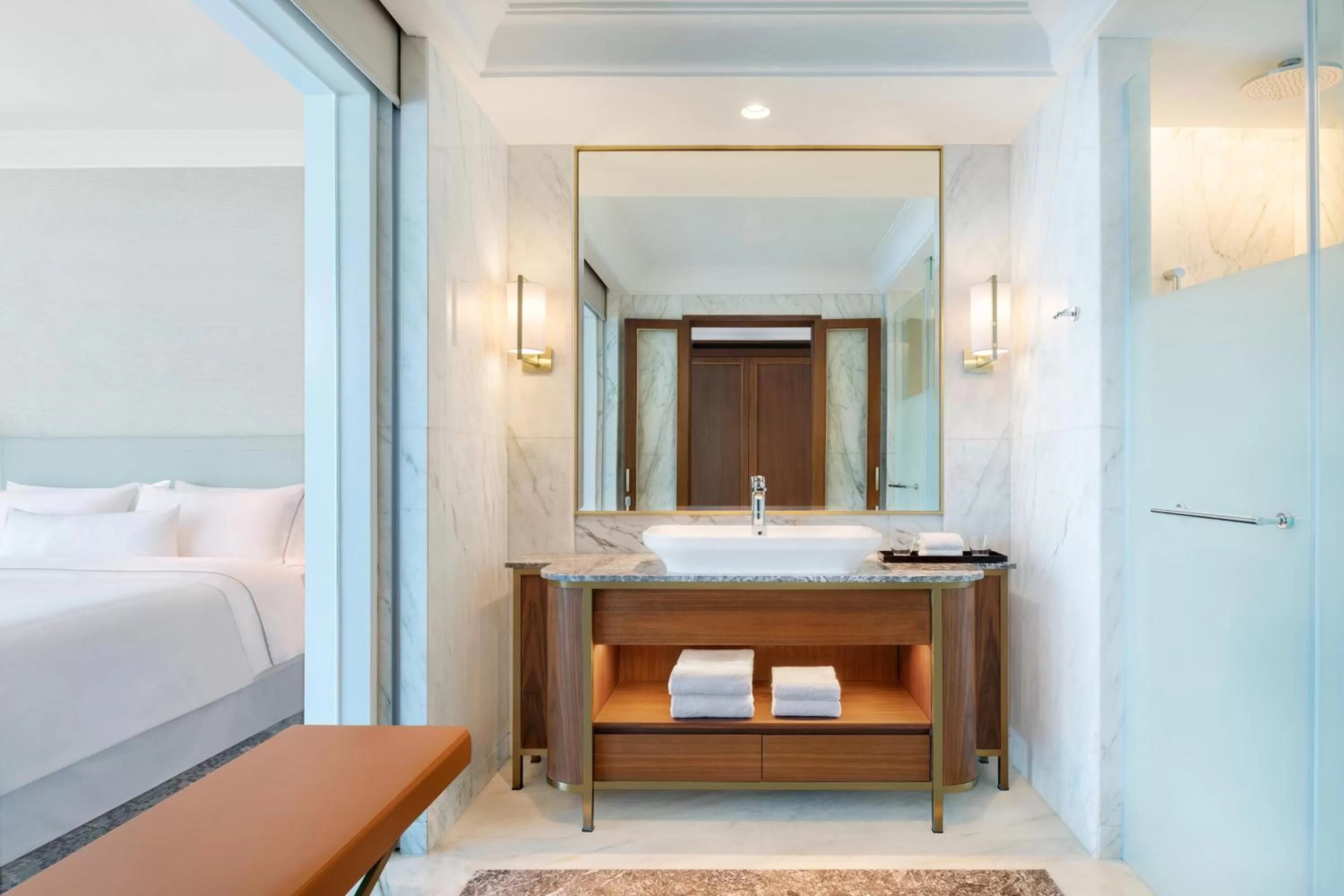 Bathroom, Bed in The Westin Surabaya