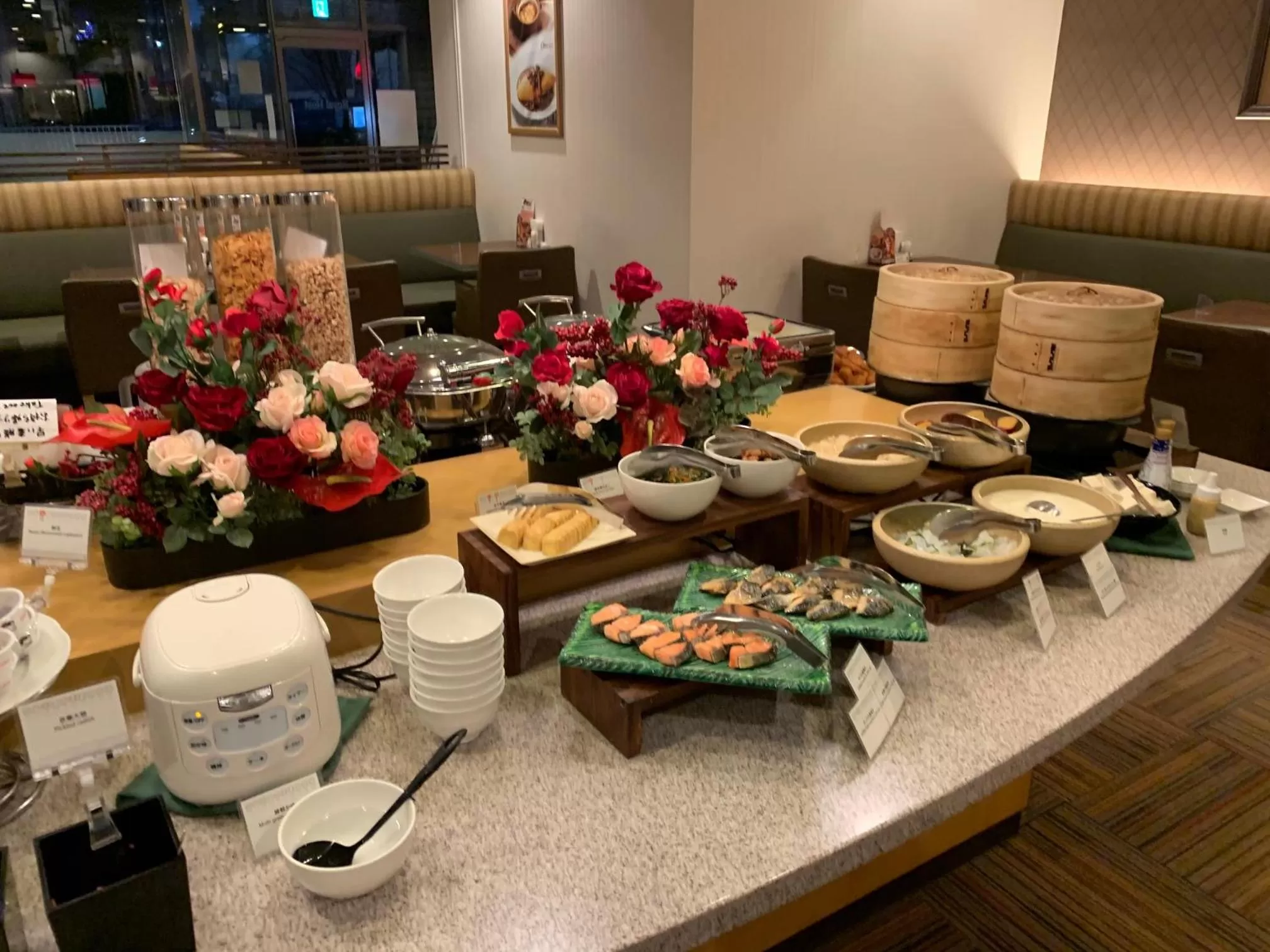 Buffet breakfast in Sotetsu Fresa Inn Higashi Shinjuku