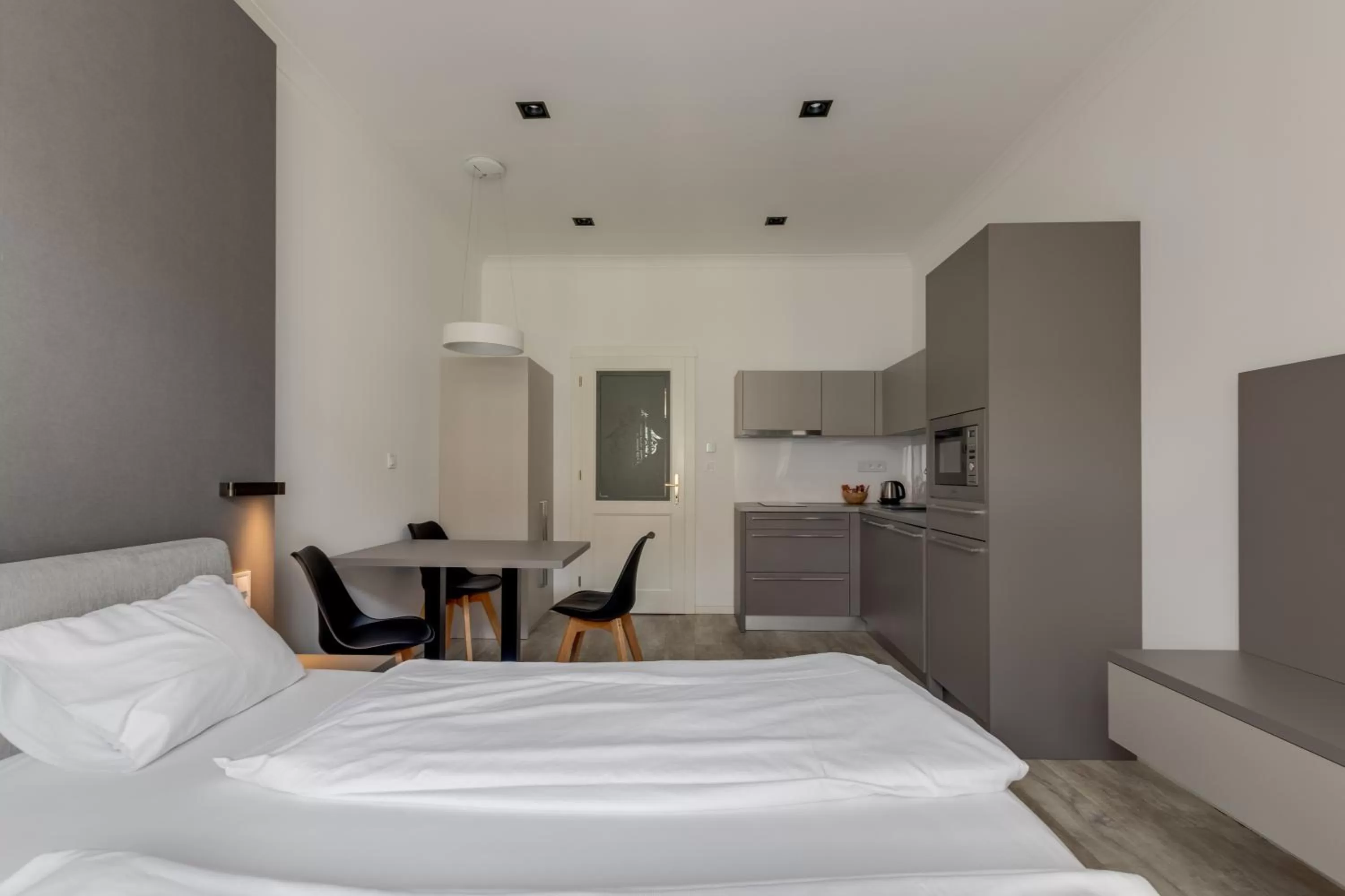 Bed in Lampi Aparthotel Prague