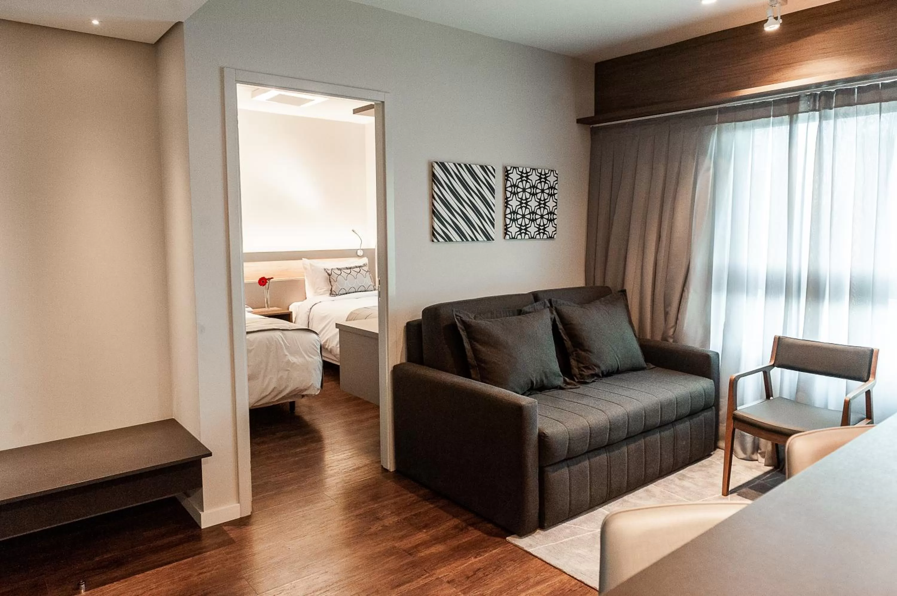 Living room, Bed in Slaviero Porto Alegre Moinhos