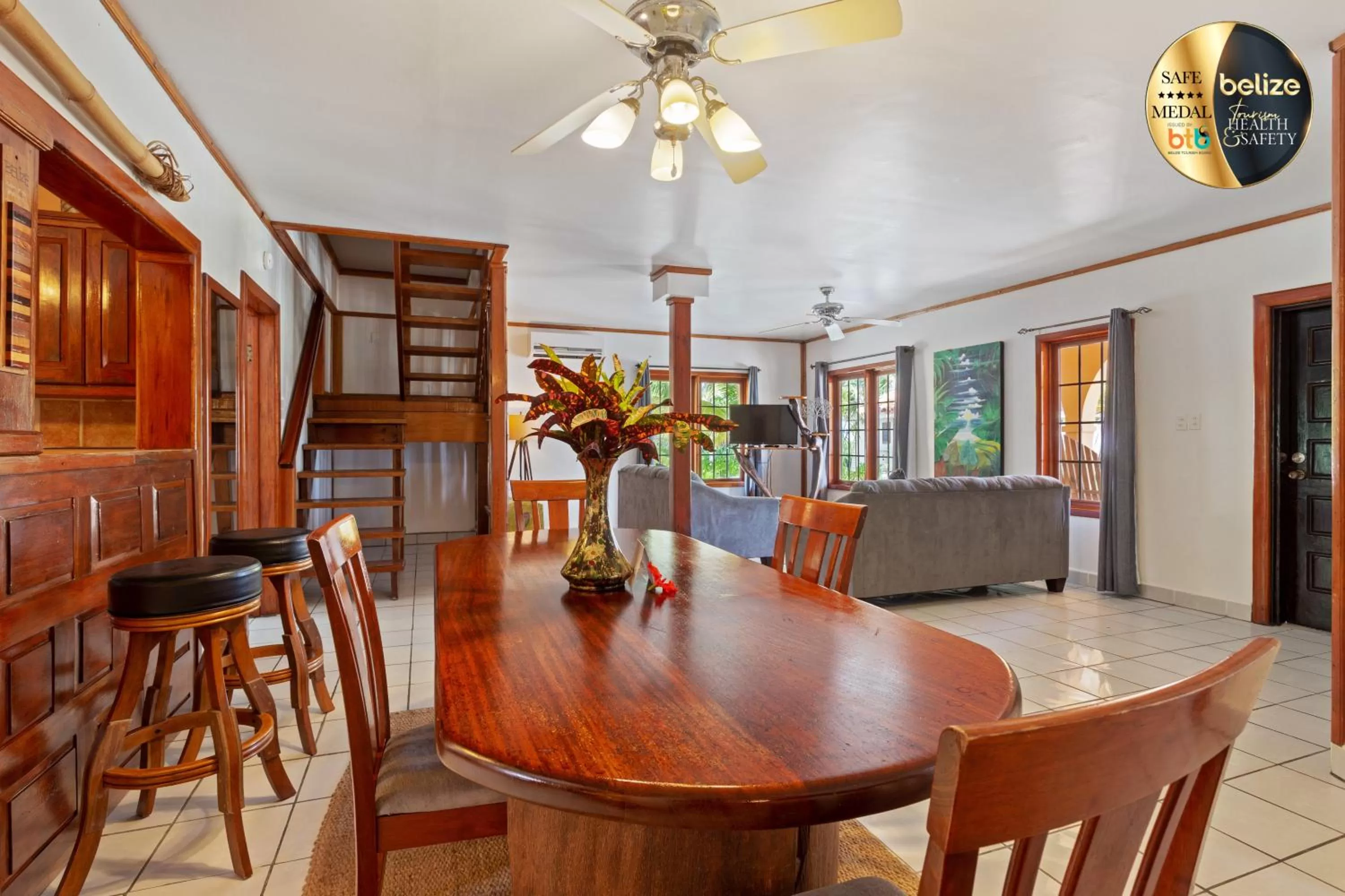 Living room in Portofino Beach Resort-An Authentic Island Escape!