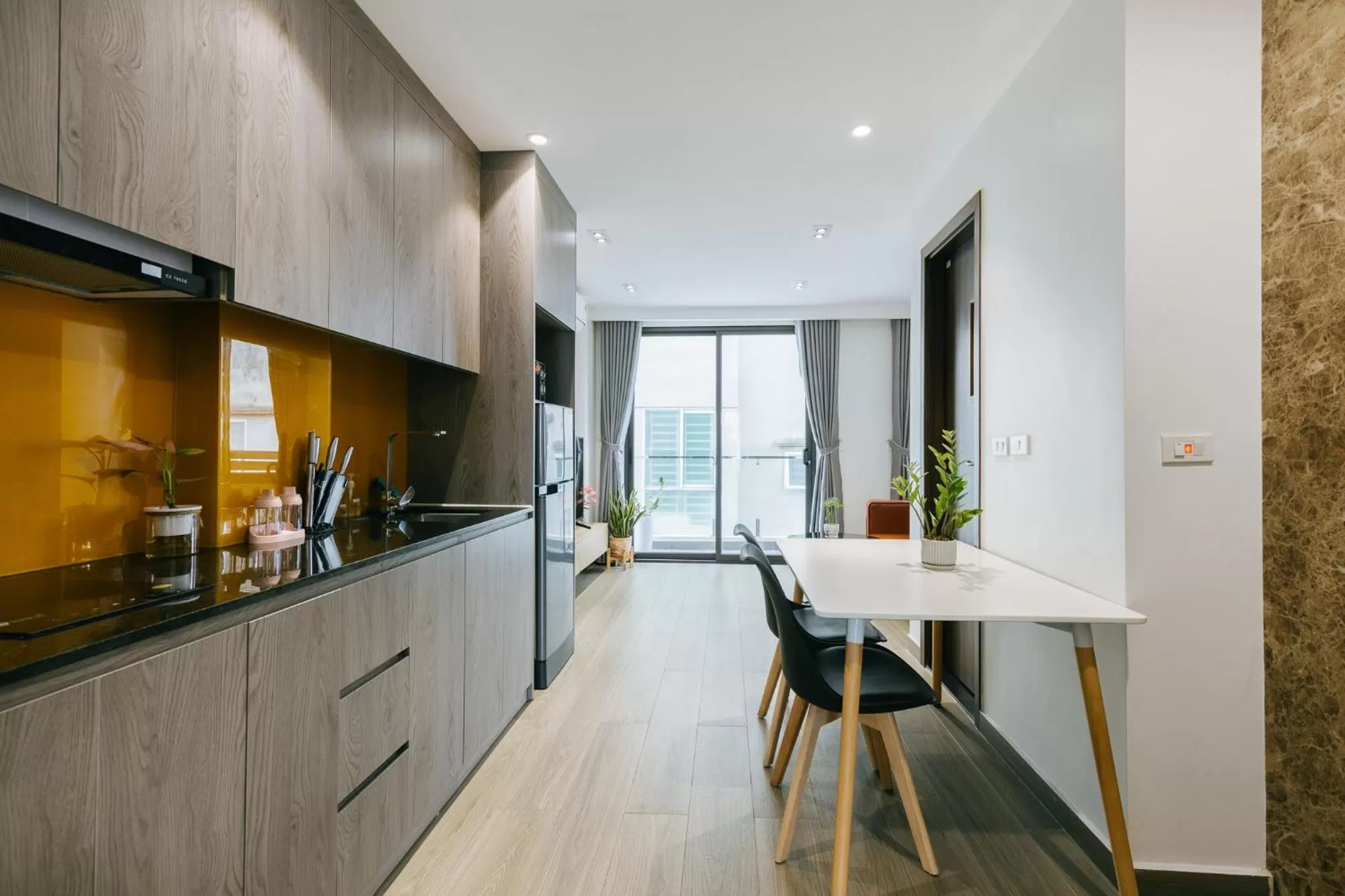 Dining area in LUCK APART 8 - Hanoi Westlake Balcony Studio