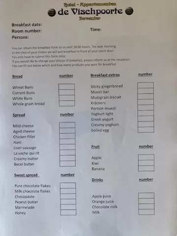 Breakfast in Hotel de Vischpoorte, centrum Deventer en aan de IJssel