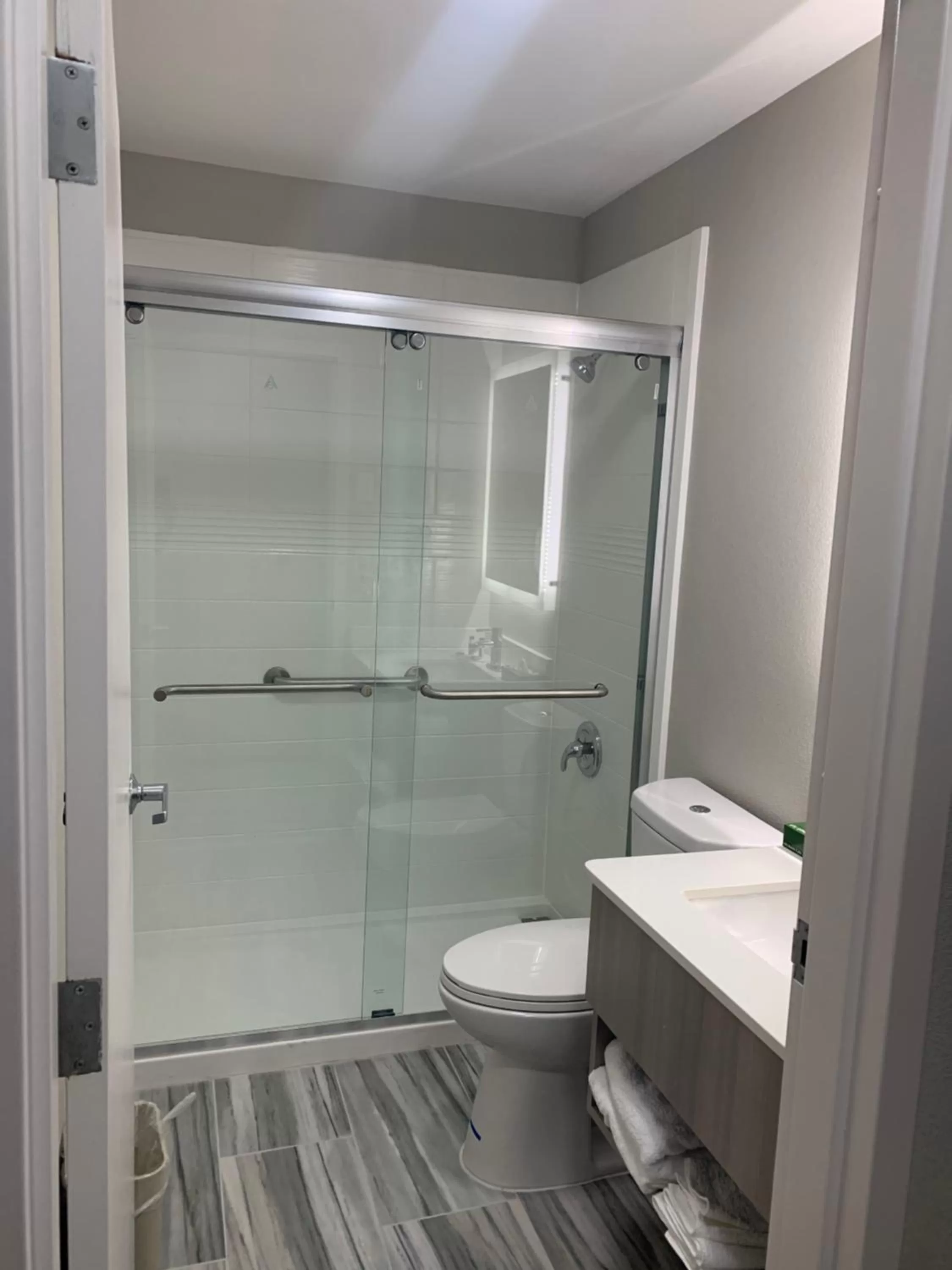 Shower in Microtel Inn by Wyndham Charlotte Airport