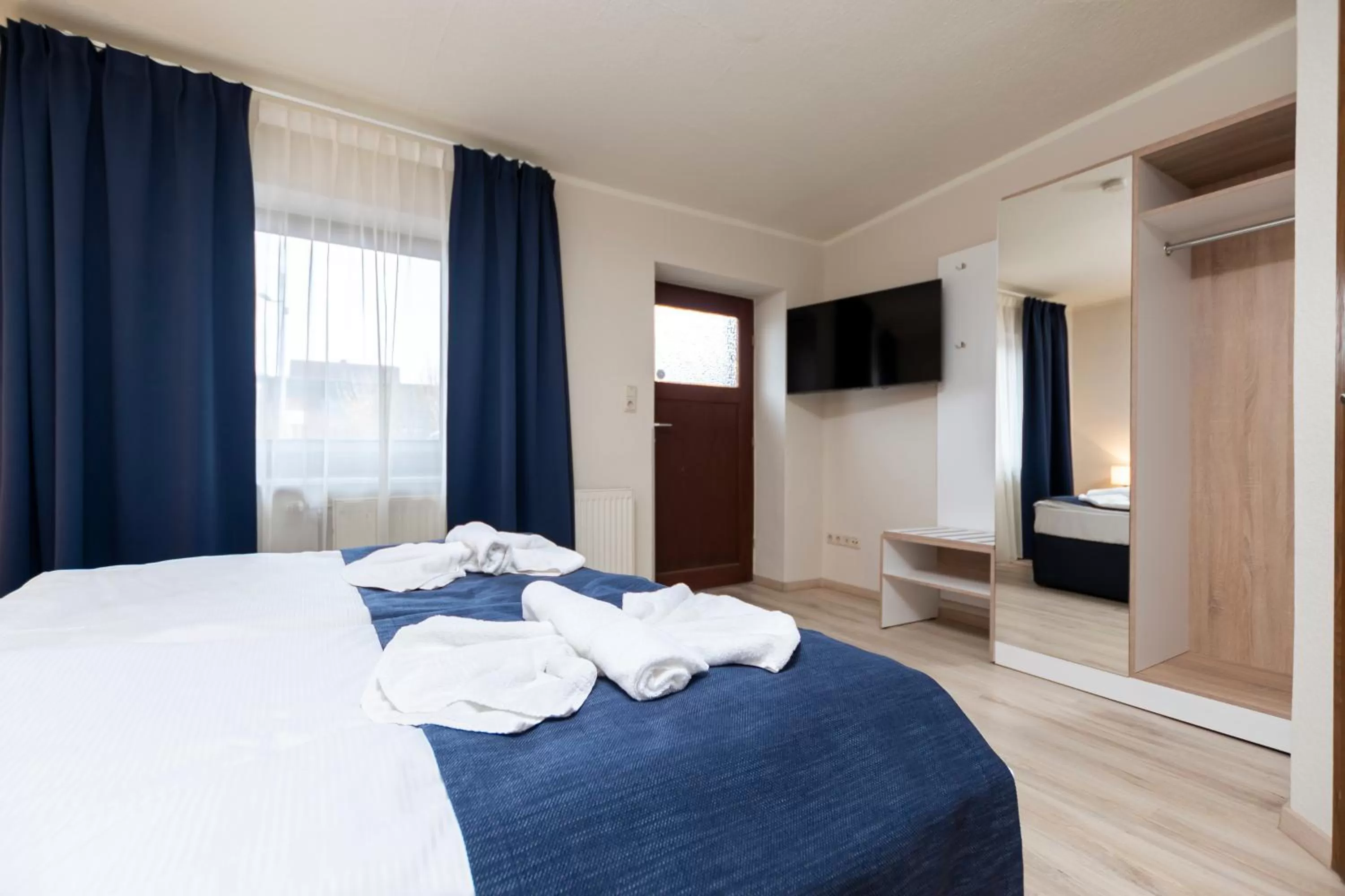 Bed in Aparthotel Stralsund Studios und Apartments