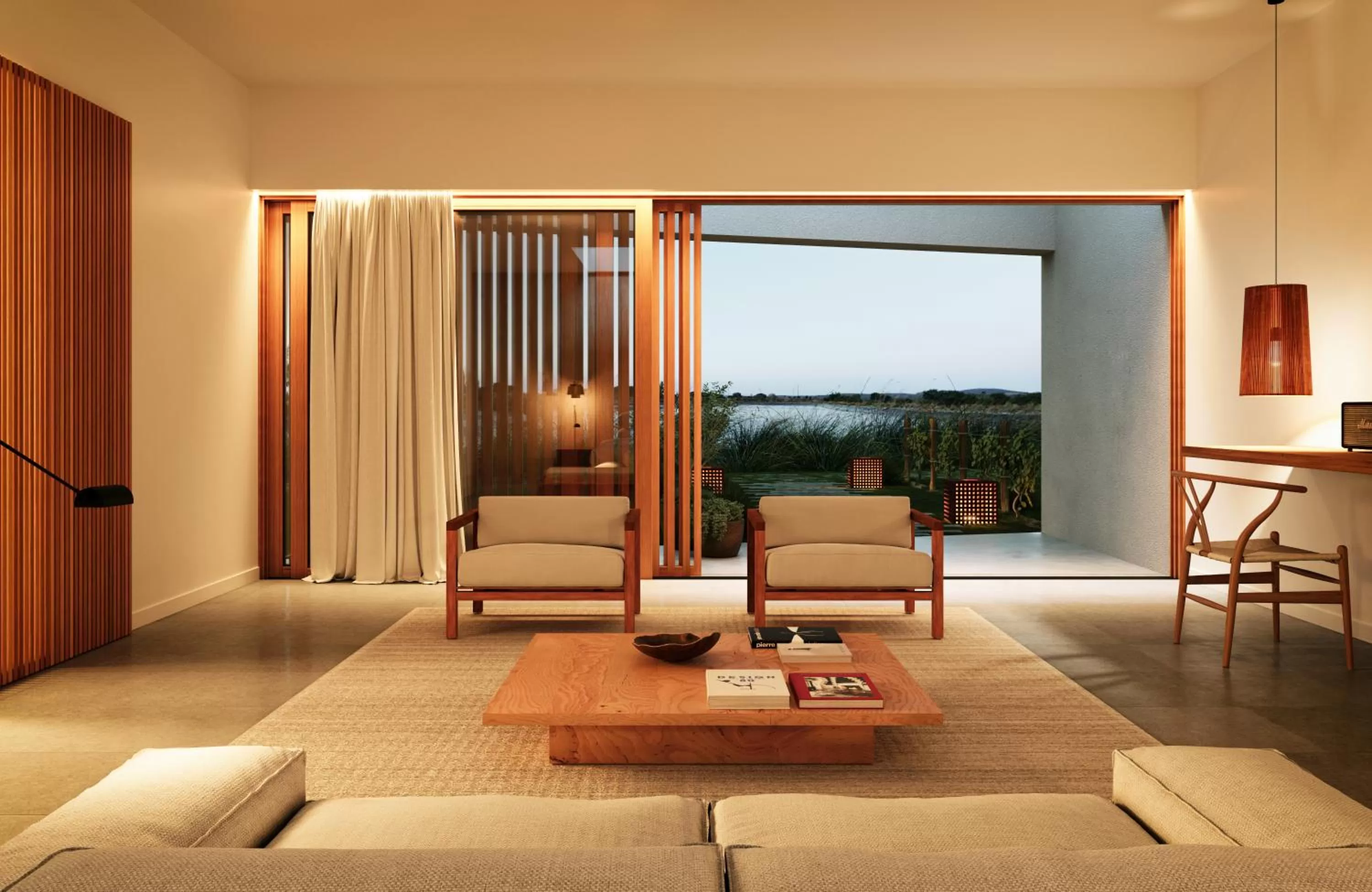 Living room in L'AND Vineyards - Relais & Châteaux