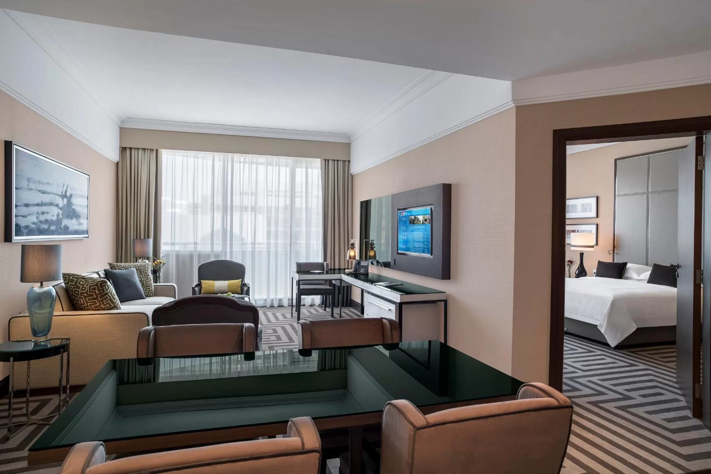 Living room, Bed in Al Maha Arjaan by Rotana