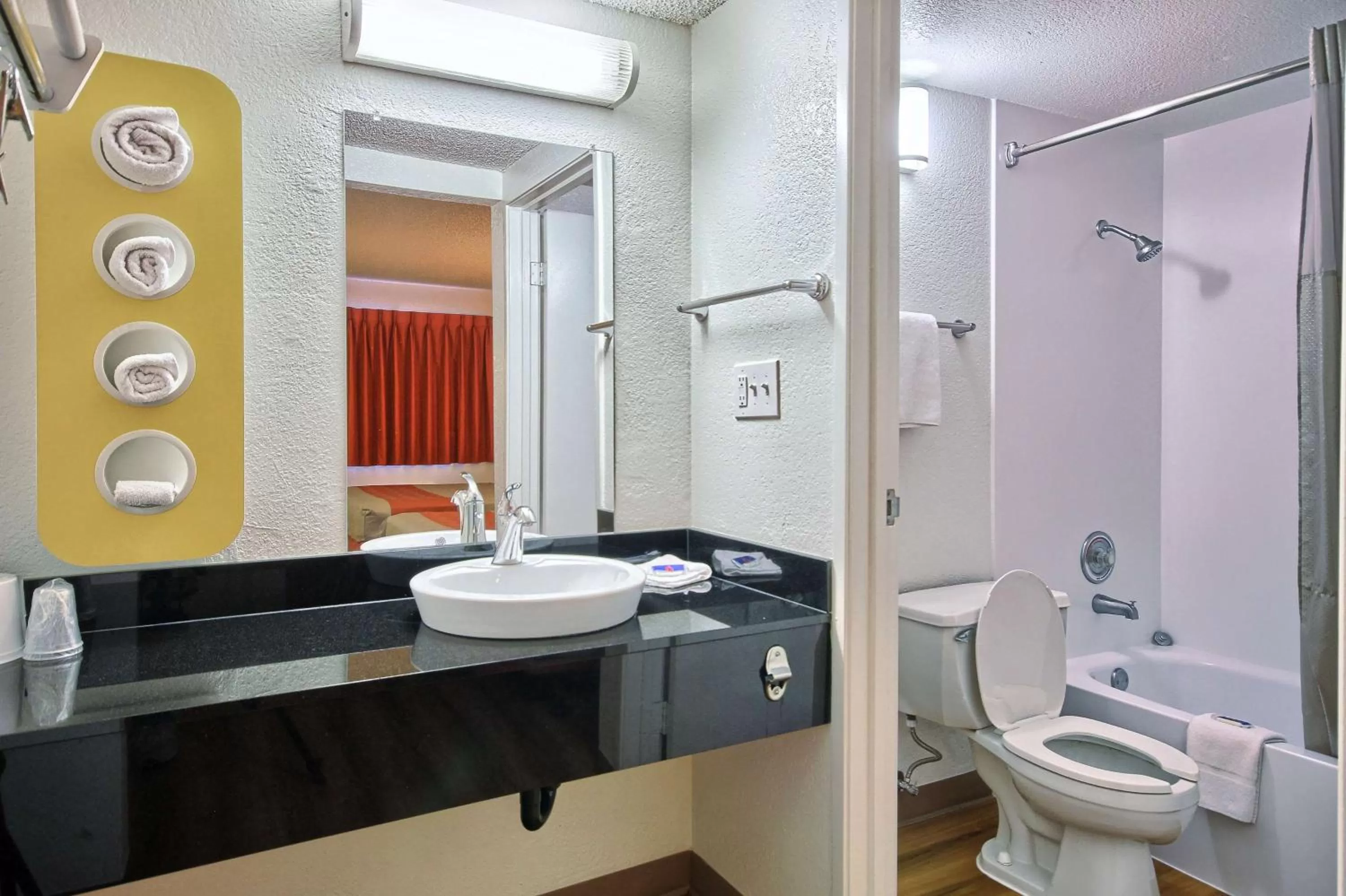 Bathroom in Motel 6-Fresno, CA - Blackstone South