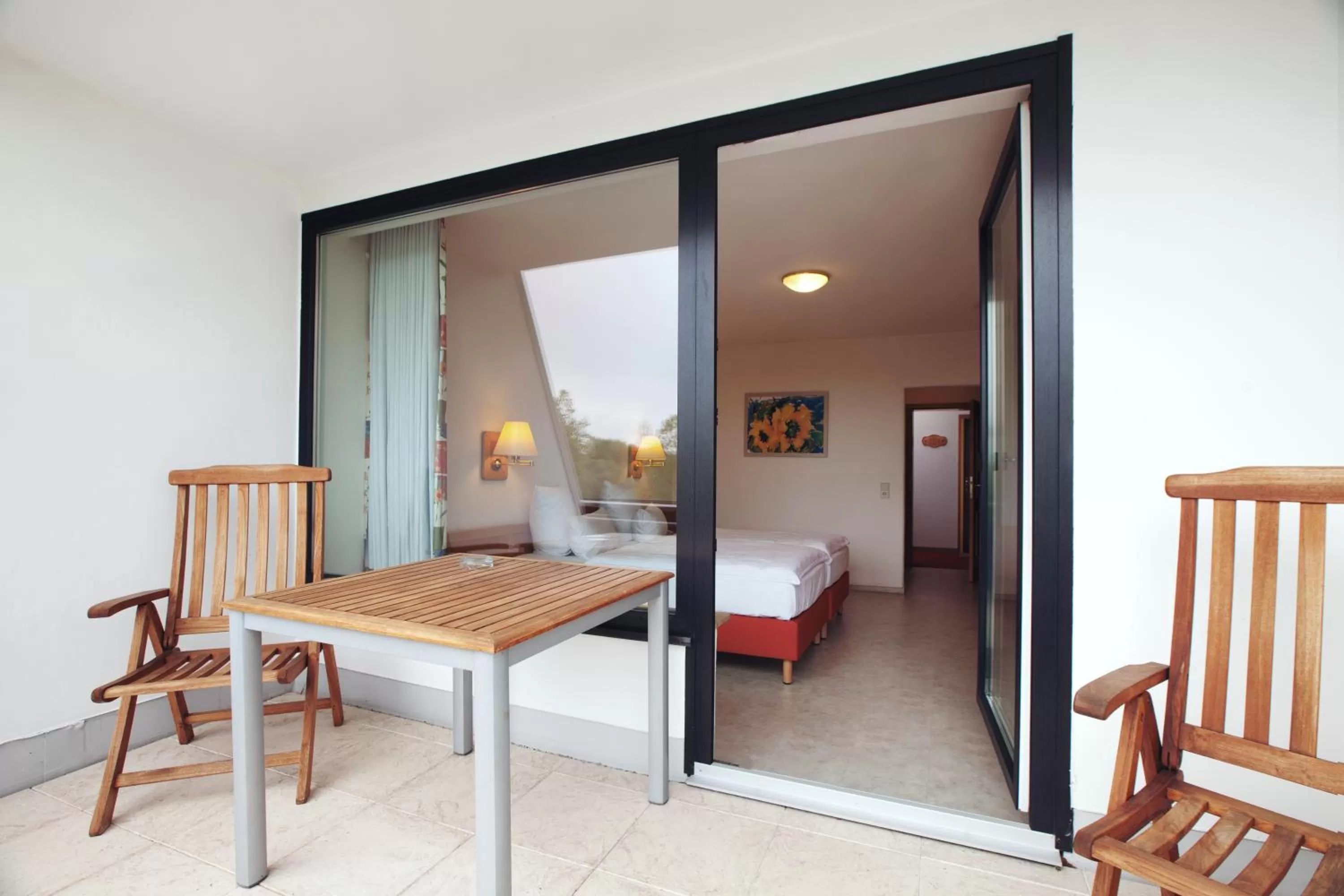 Balcony/Terrace, Bed in Hotel Bergschlößchen