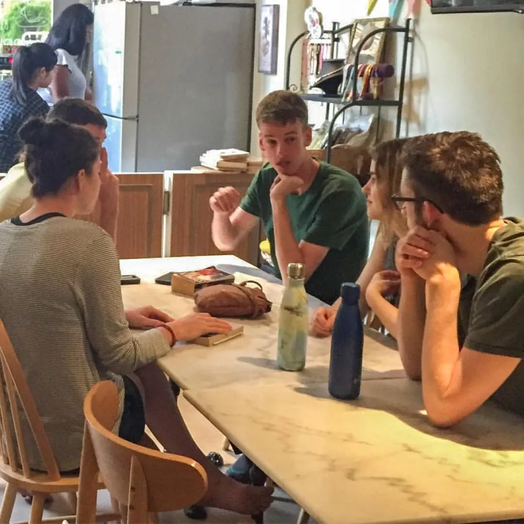 group of guests in Good Day Hostel