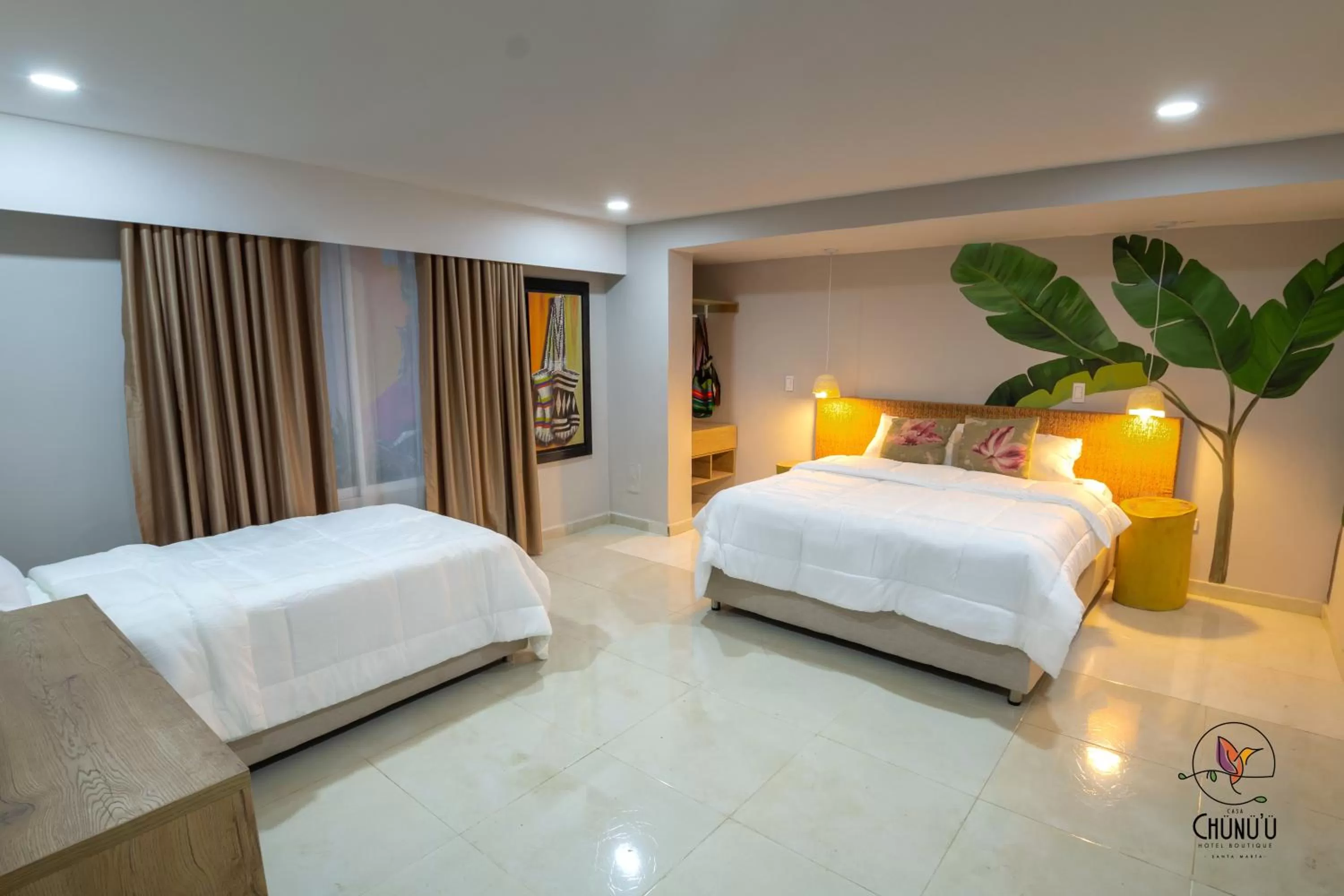 Bed in Hotel Boutique CASA CHUNUU Santa Marta