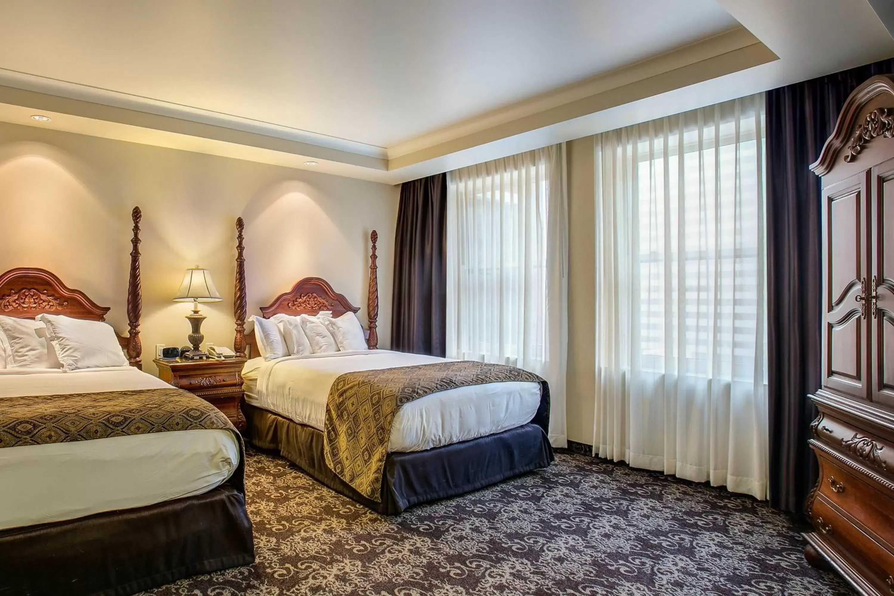 Queen Room with Two Queen Beds and Roll-in Shower - Mobility Accessible in The Historic Davenport, Autograph Collection Queen Room with Two Queen Beds and Roll-in Shower - Mobility Accessible in The Historic Davenport, Autograph Collection