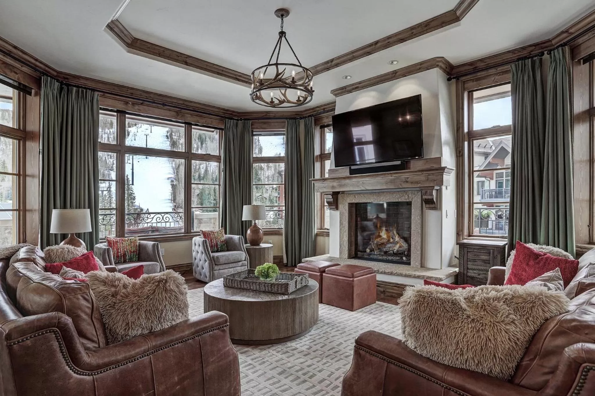 Living room in The Arrabelle at Vail Square, a RockResort, by Vail Resorts