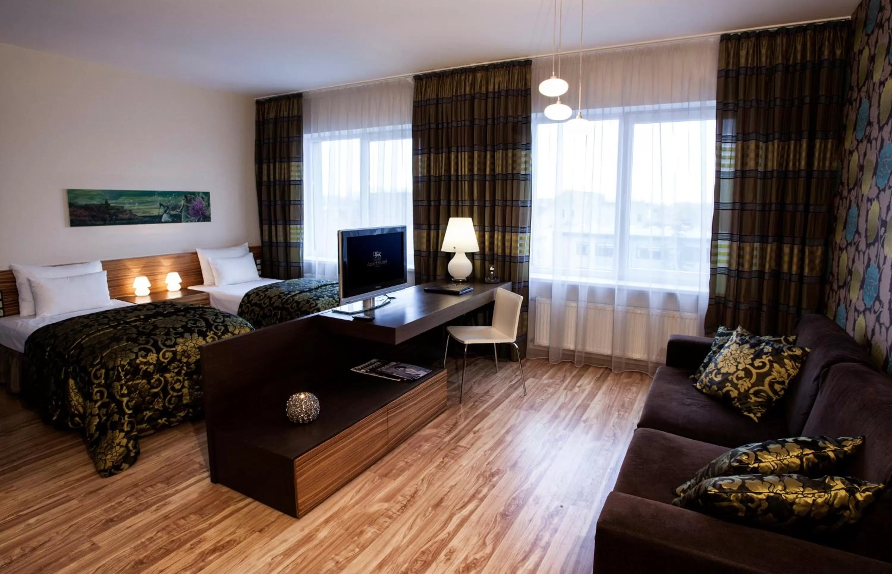 Living room, Bed in Ararat All Suites Hotel Klaipeda
