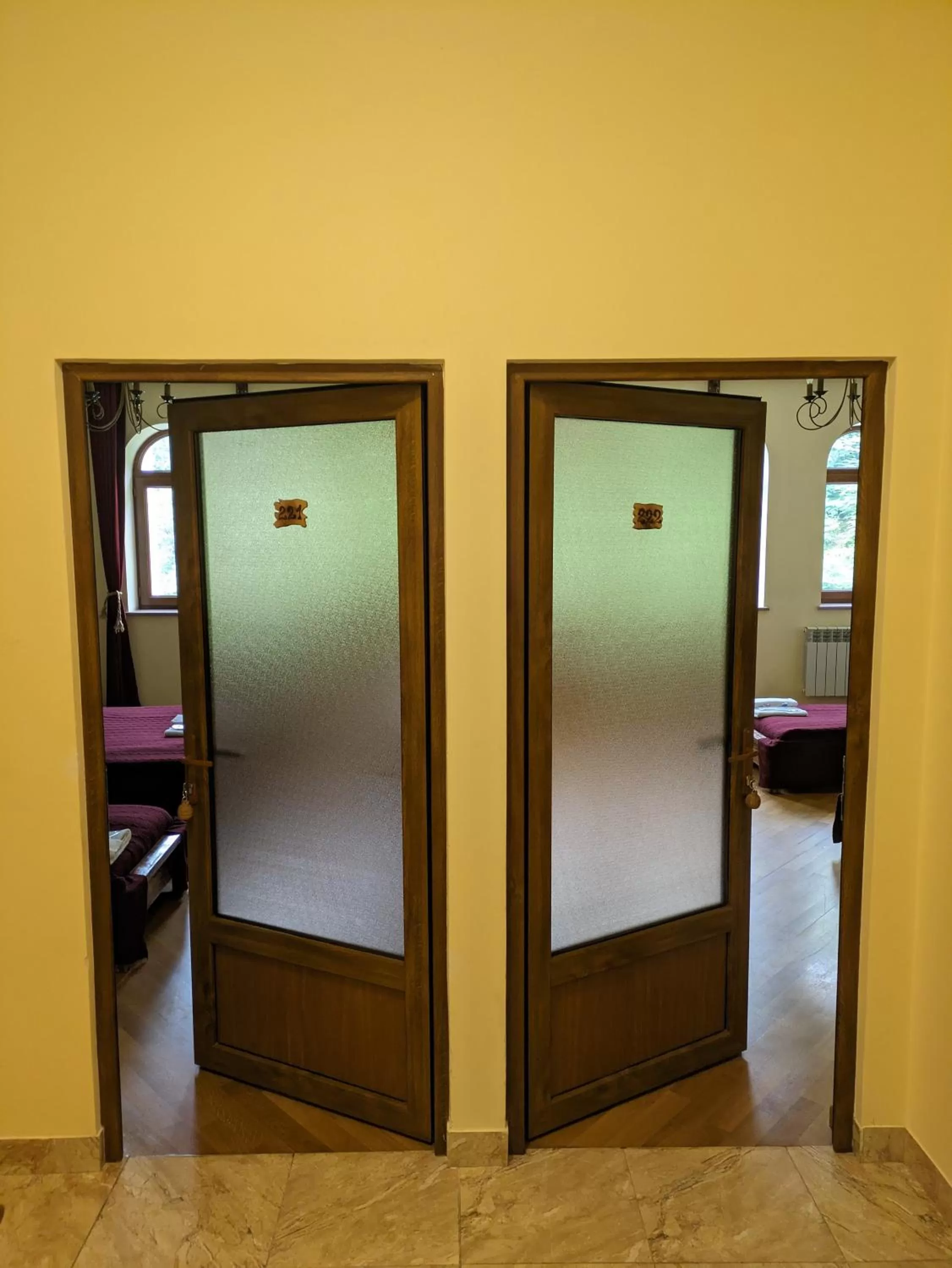 Bed in Vanatun Monastery Stay