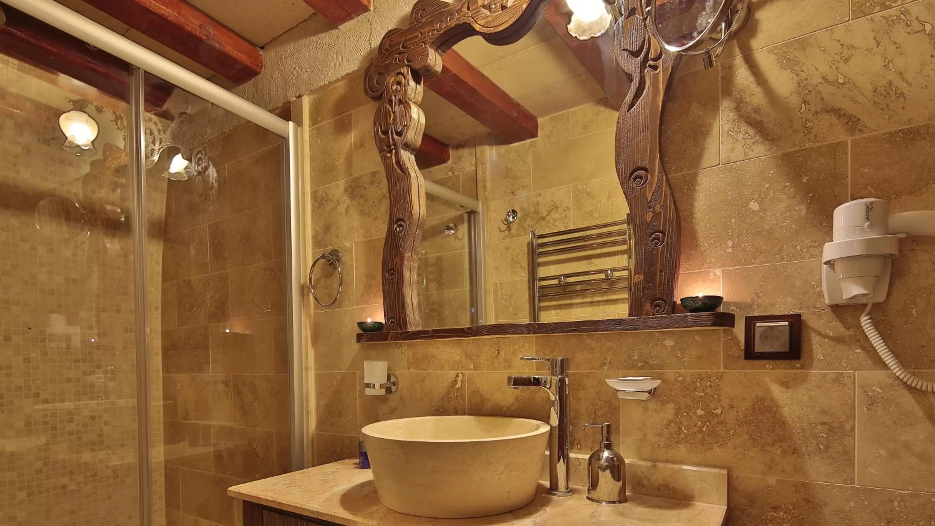 Shower in Cappadocia Cave Land Hotel