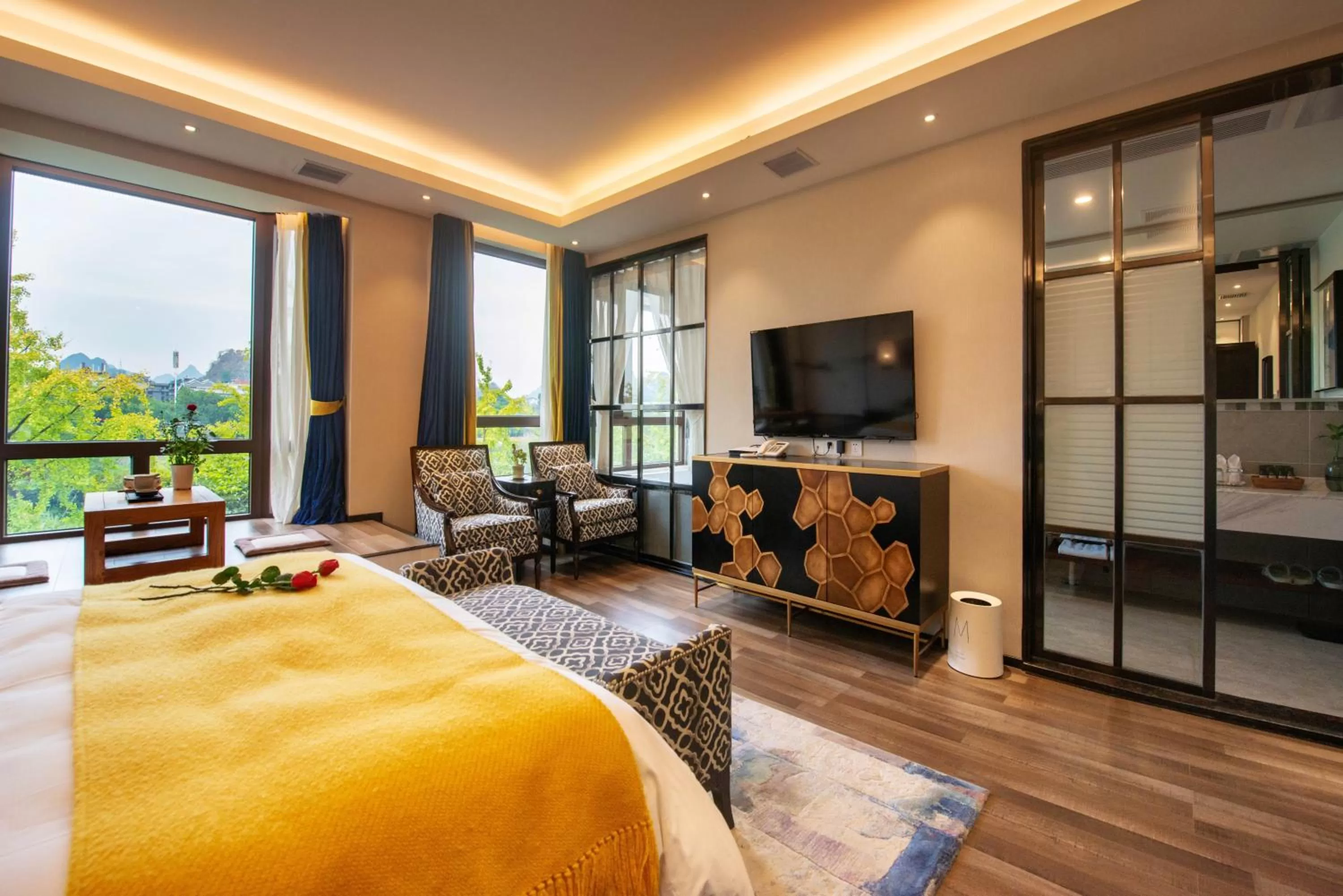 Seating area in Li River Resort Villa Hotel