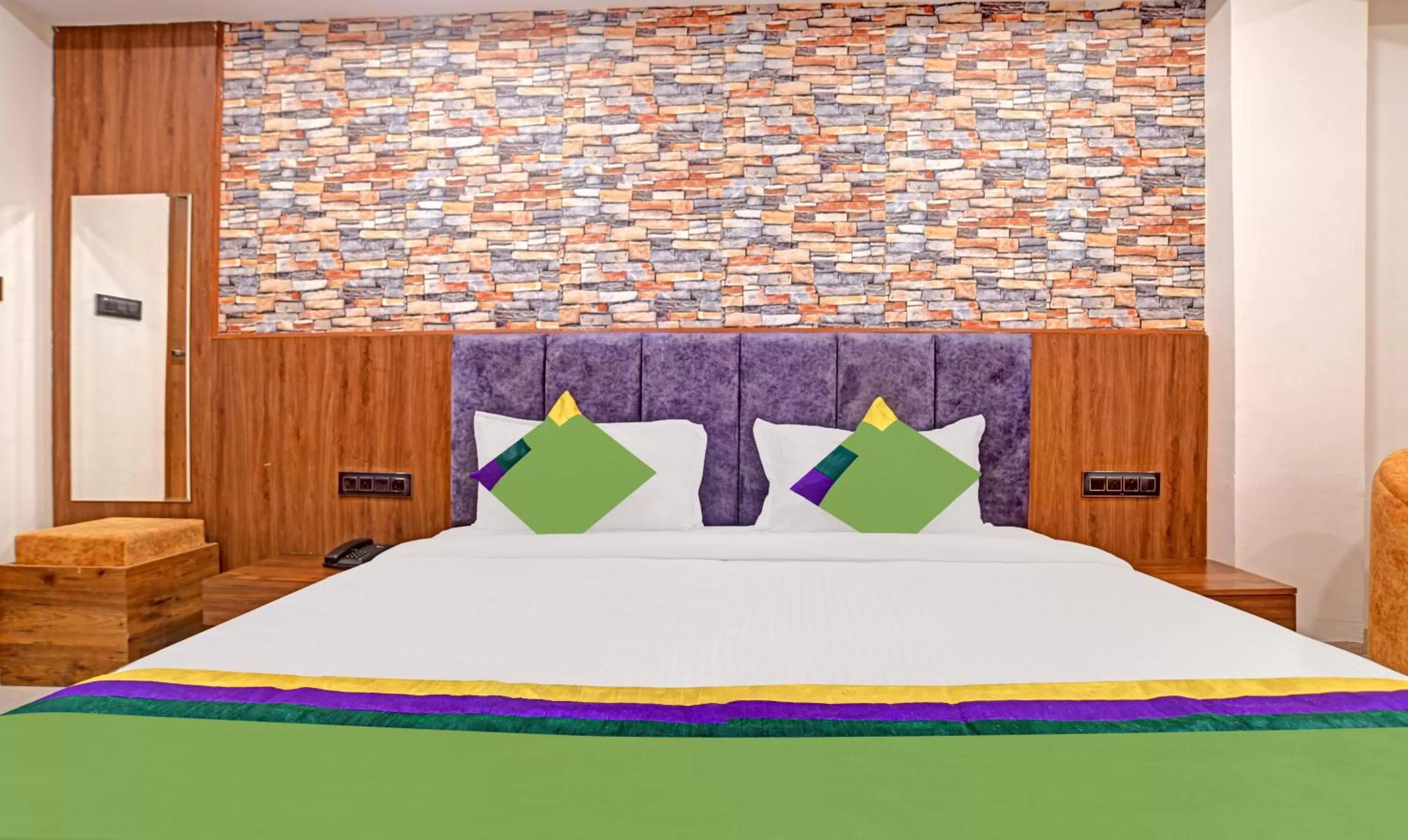 Bedroom, Bed in Treebo Merit