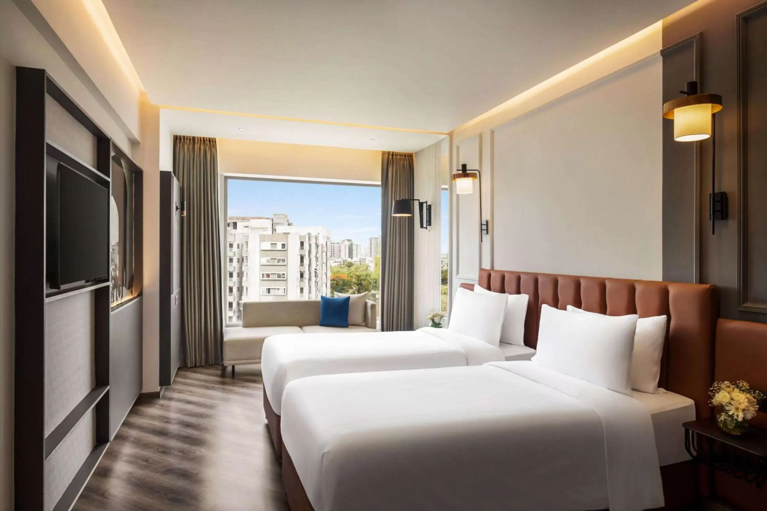Premium Room with Two Twin Beds in Ramada Encore by Wyndham Indore Nipania Premium Room with Two Twin Beds in Ramada Encore by Wyndham Indore Nipania
