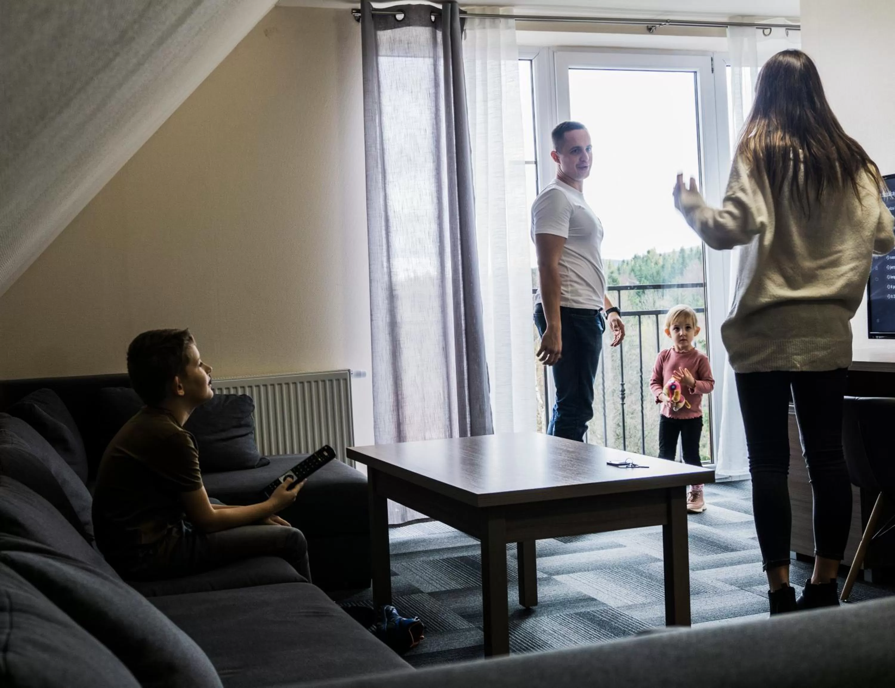 People in dask resort