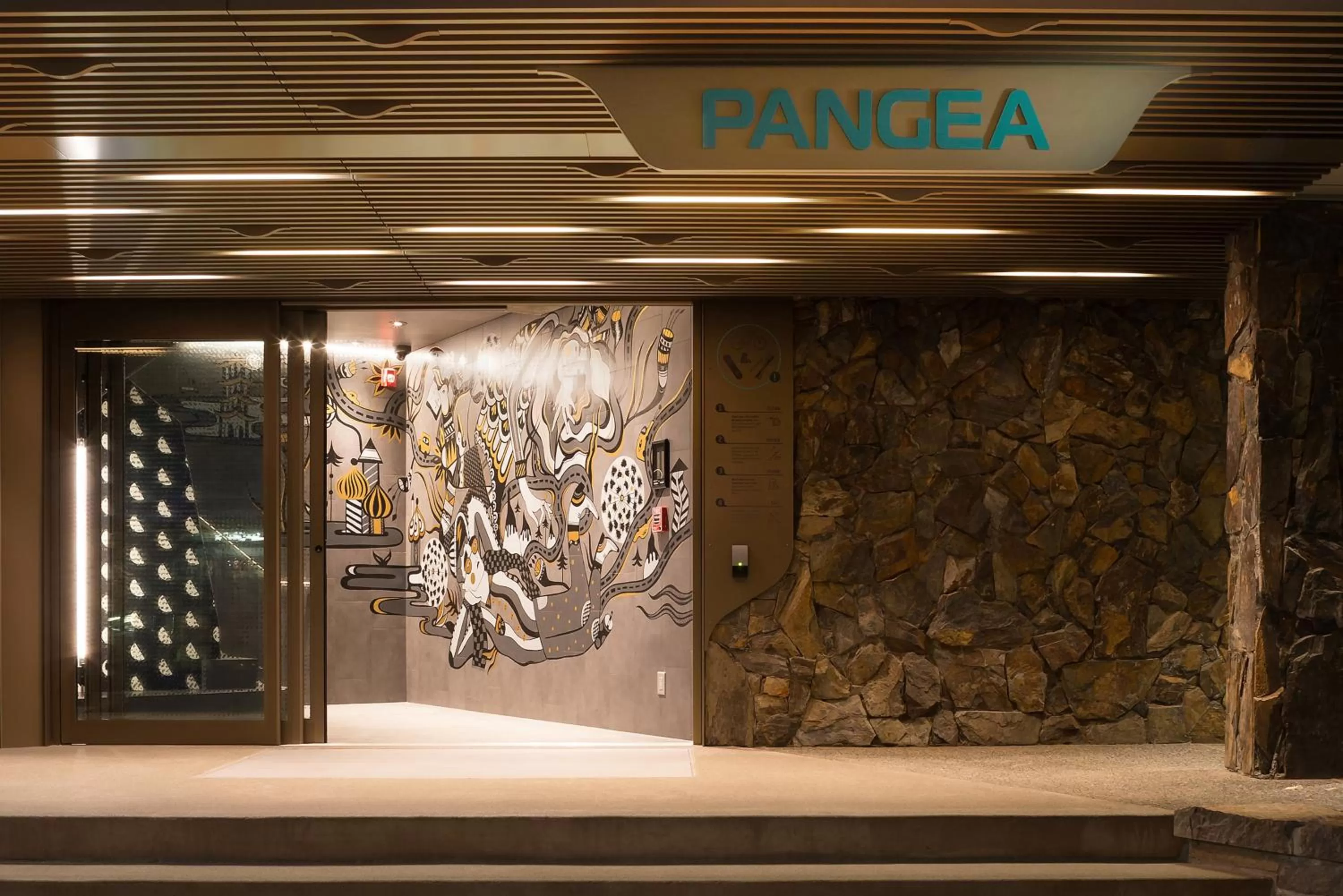Facade/entrance in Pangea Pod Hotel