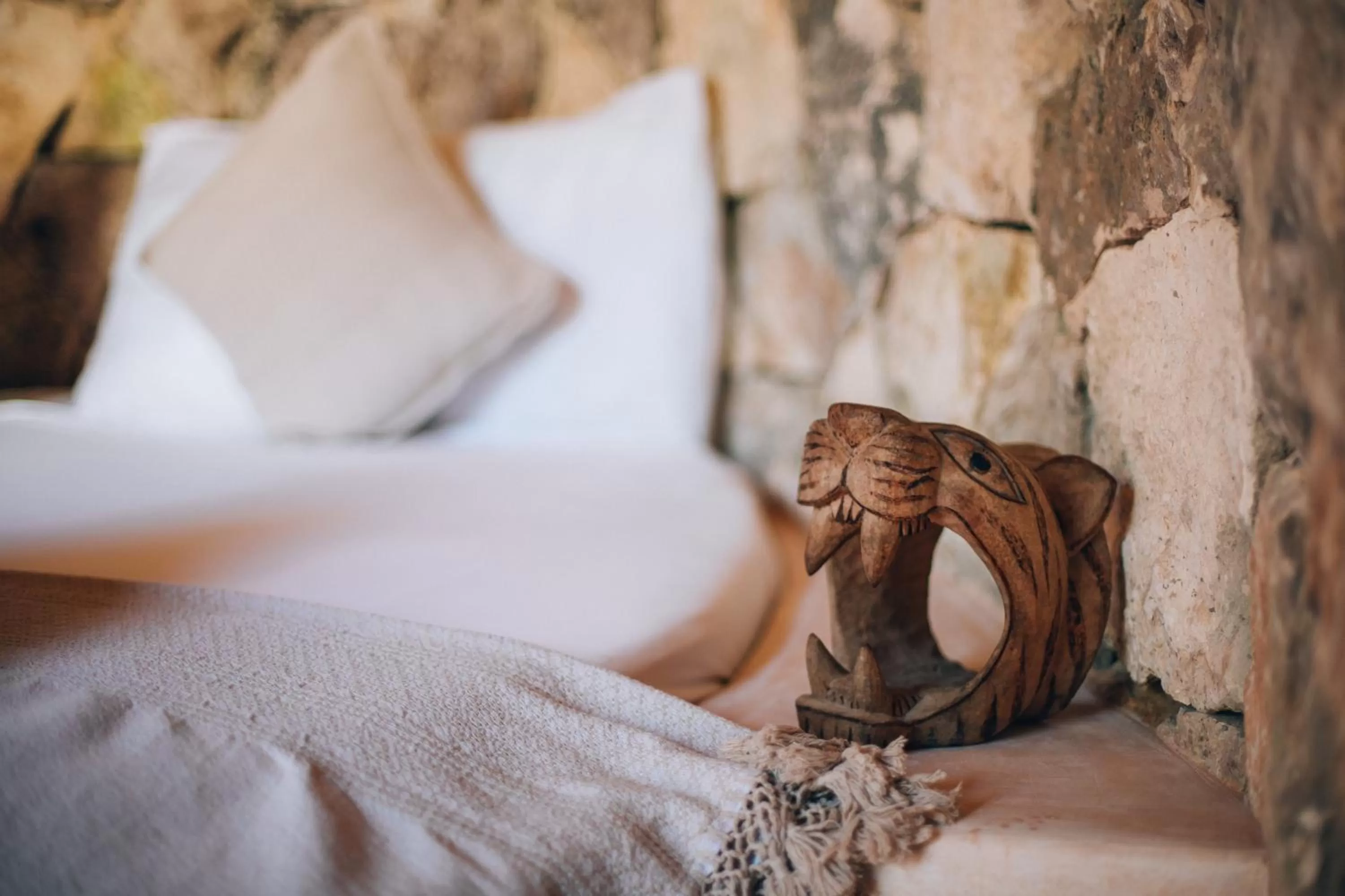 Decorative detail, Bed in Ikal Tulum Hotel