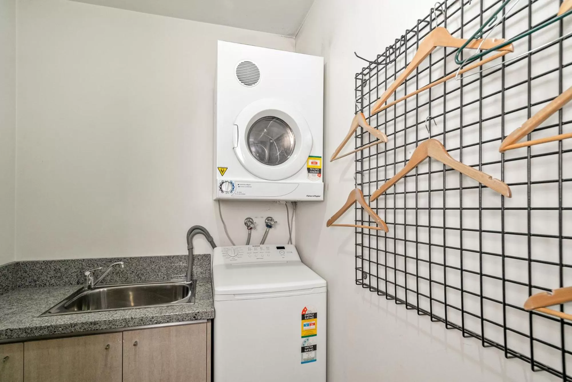 laundry in Alpine Woodsmoke Apartments