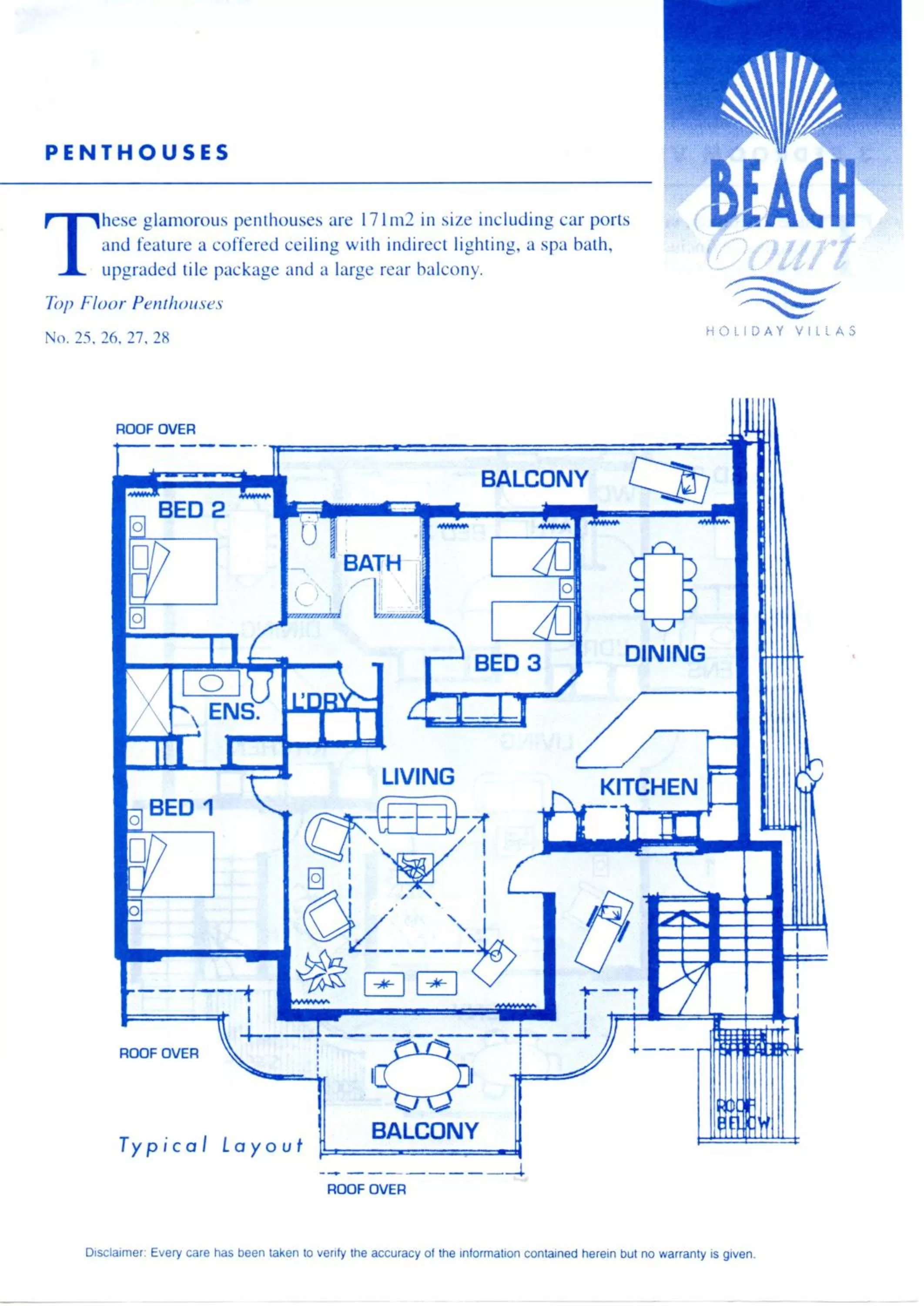 Floor plan in at Beach Court Holiday Villas