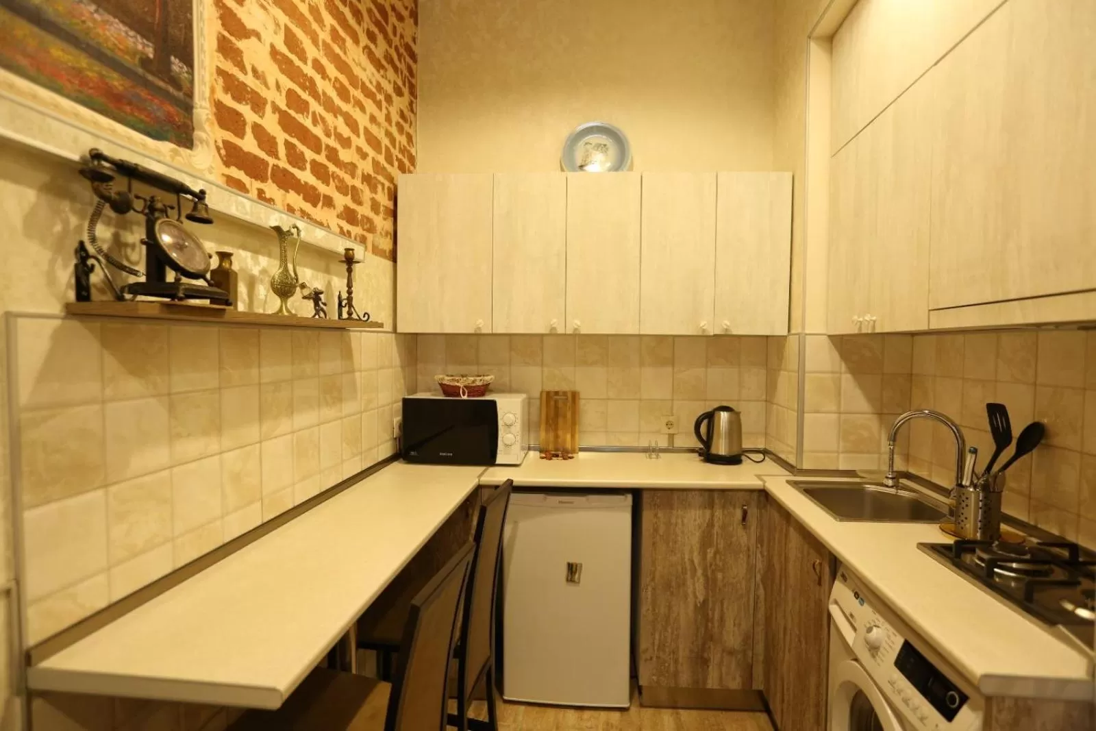 Kitchen/Kitchenette in Luky apartment on Rustaveli Ave.