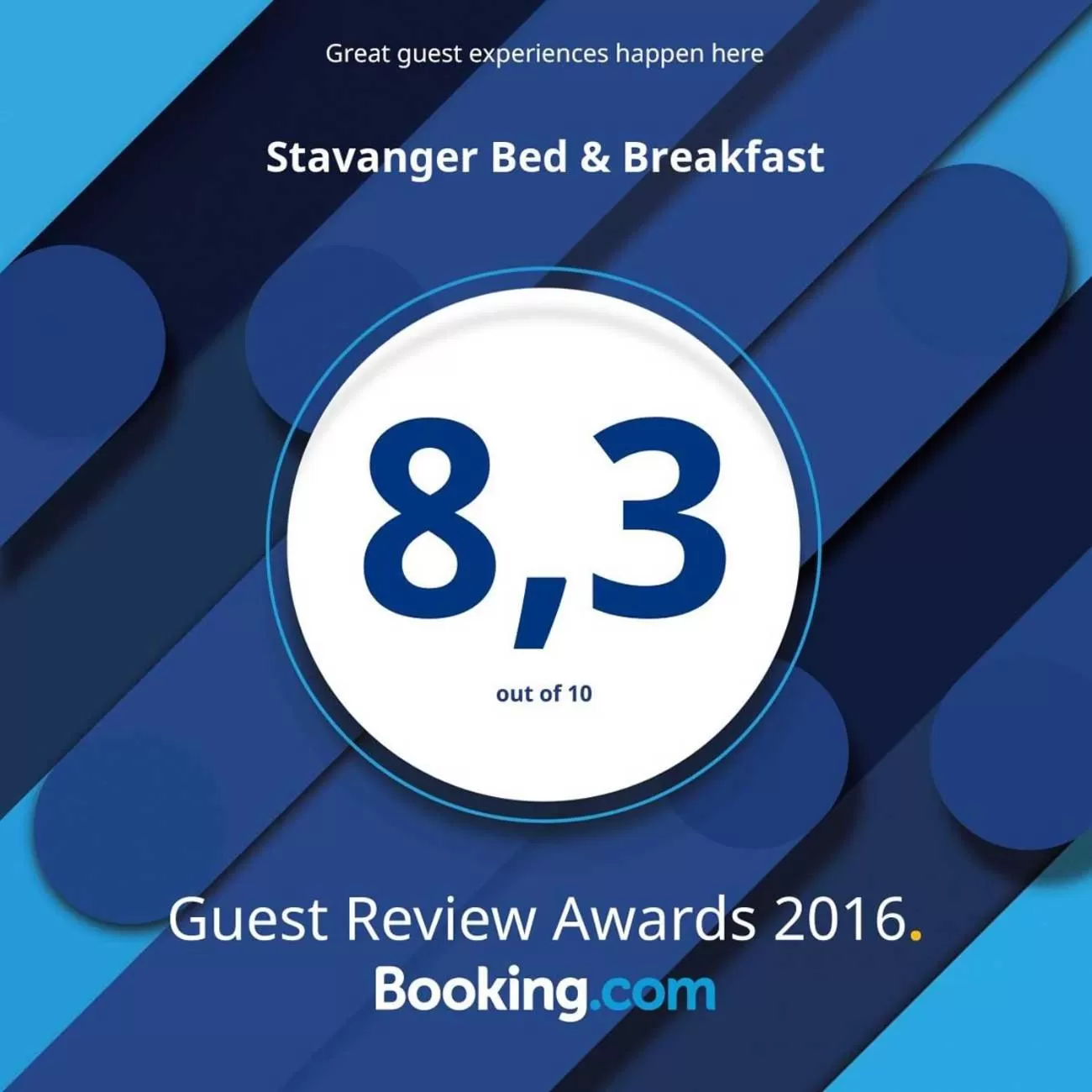 Certificate/Award in Stavanger Bed & Breakfast