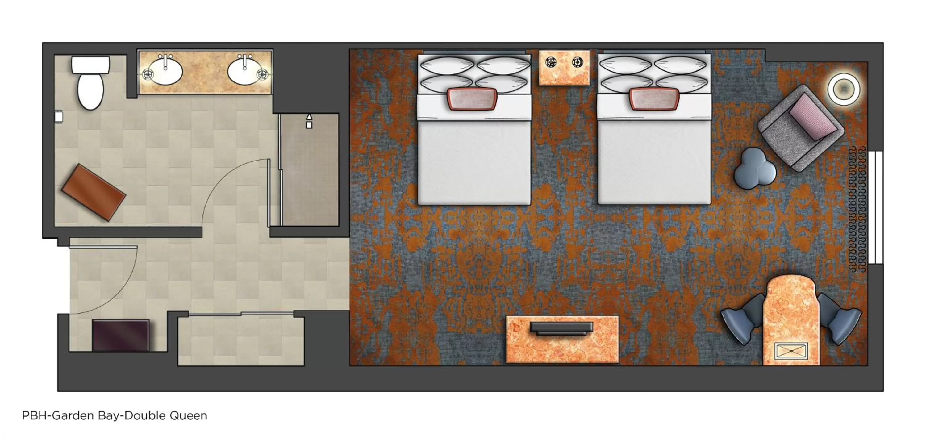 Floor plan in Universal's Loews Portofino Bay Hotel