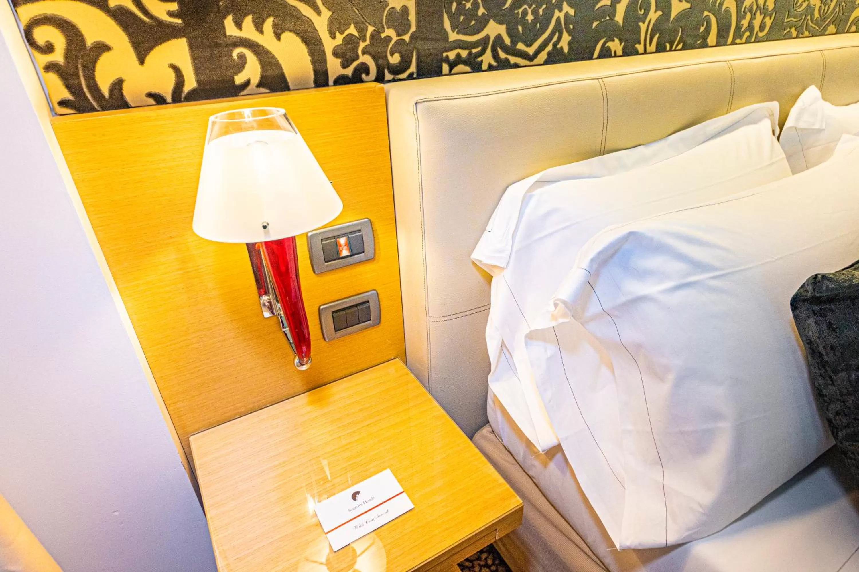 Decorative detail, Bed in Antony Palace Hotel - Venice Airport