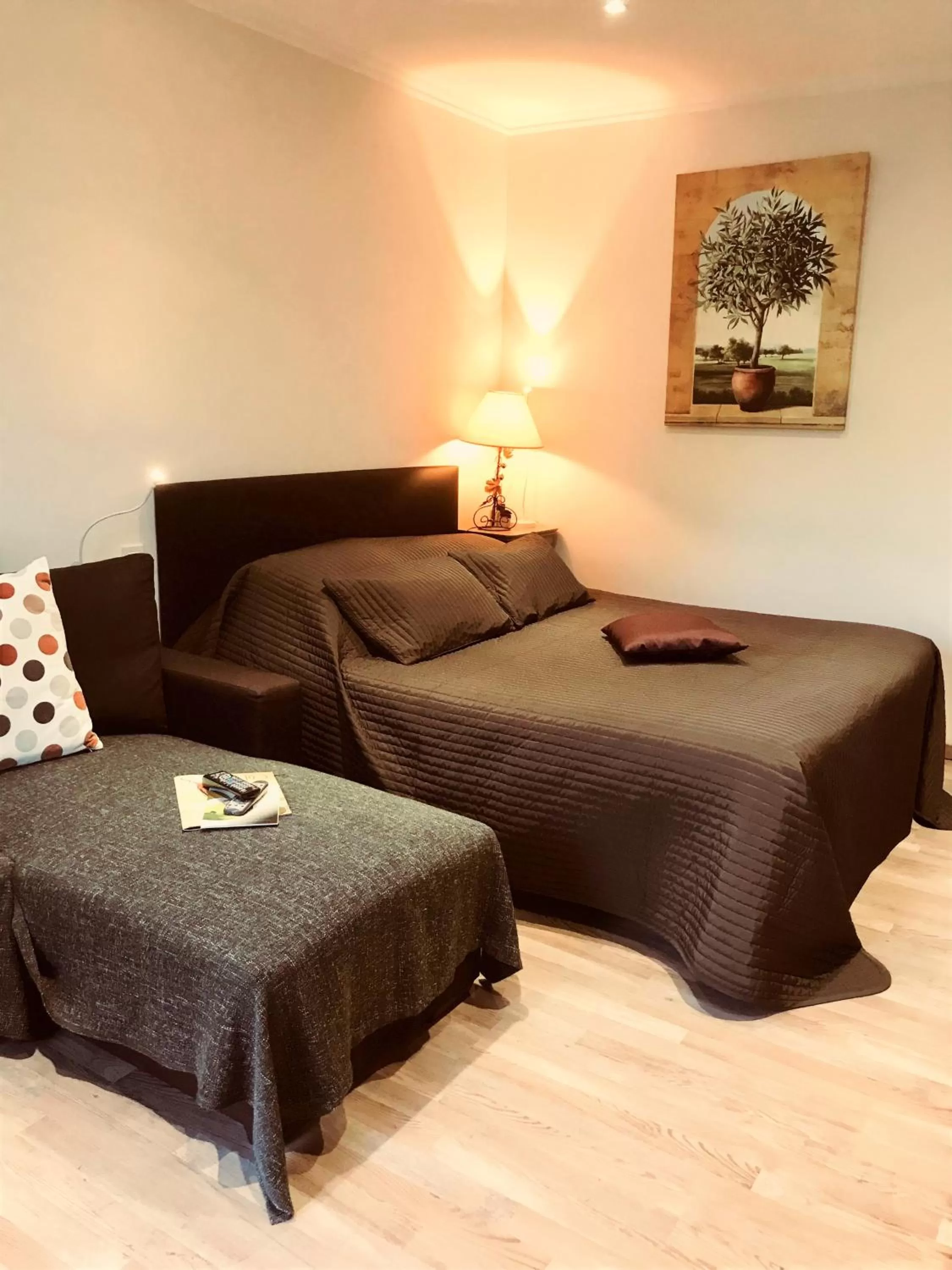 Living room, Bed in Domaine de l'Aufrene