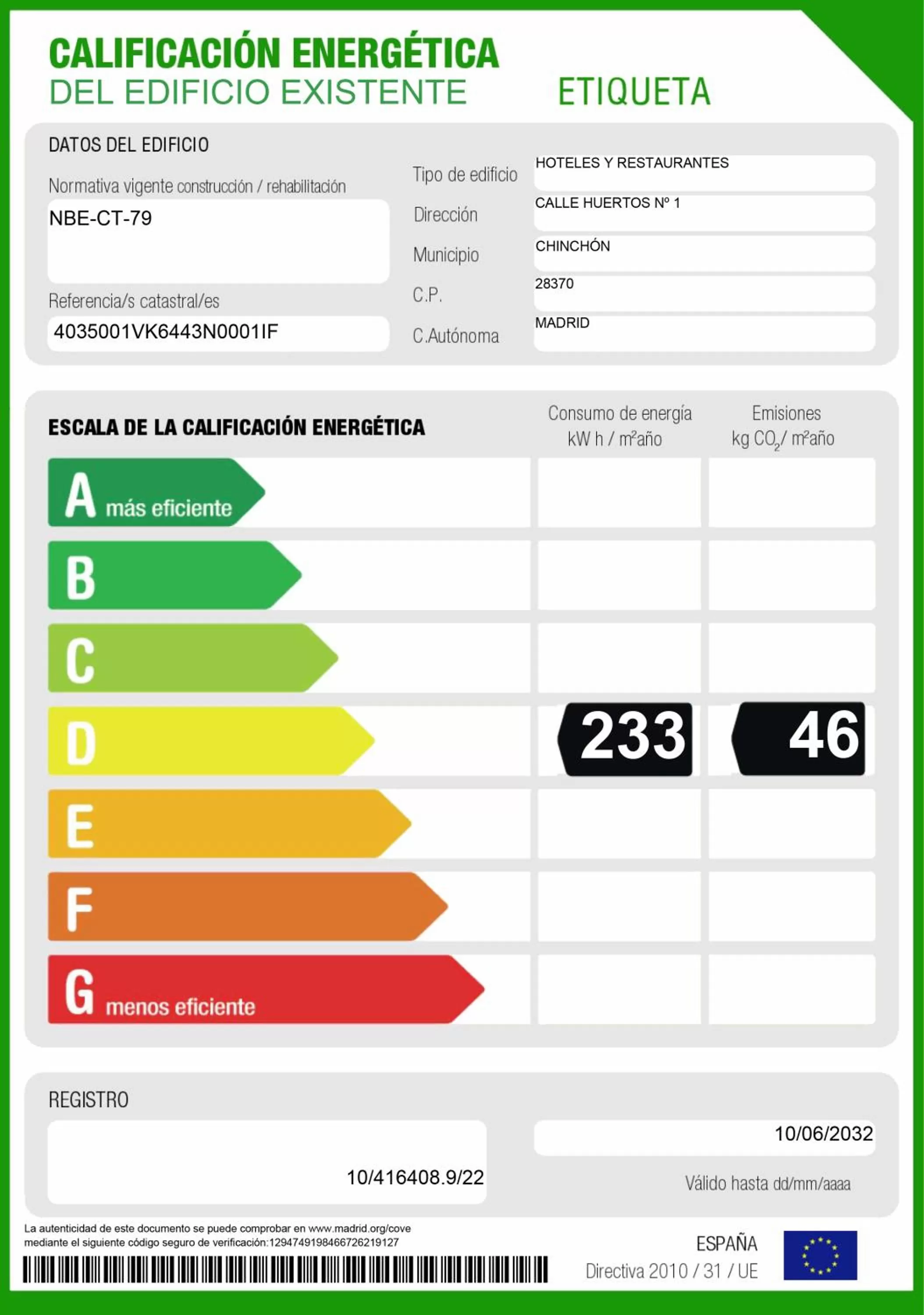 Logo/Certificate/Sign in Parador de Chinchón