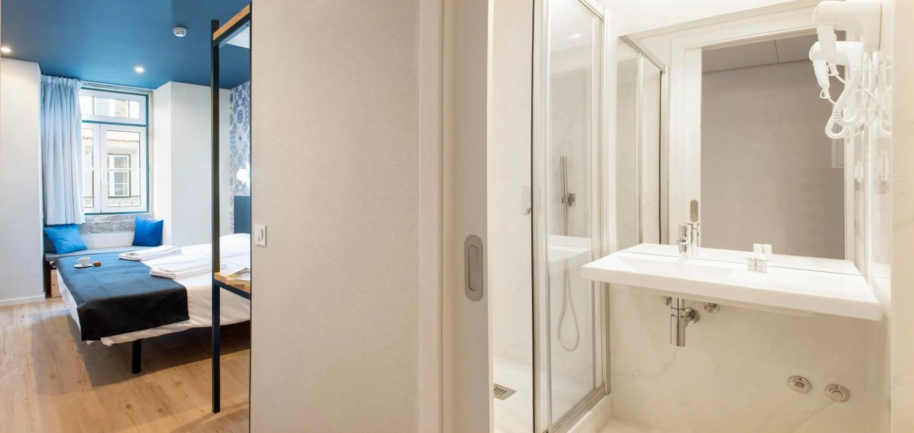 Bathroom, Bed in The Central House Lisbon Baixa