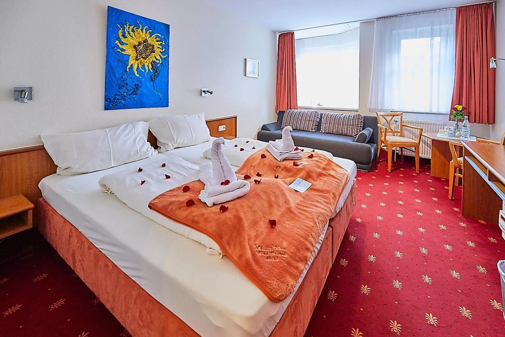 Bed in Hotel Diamant