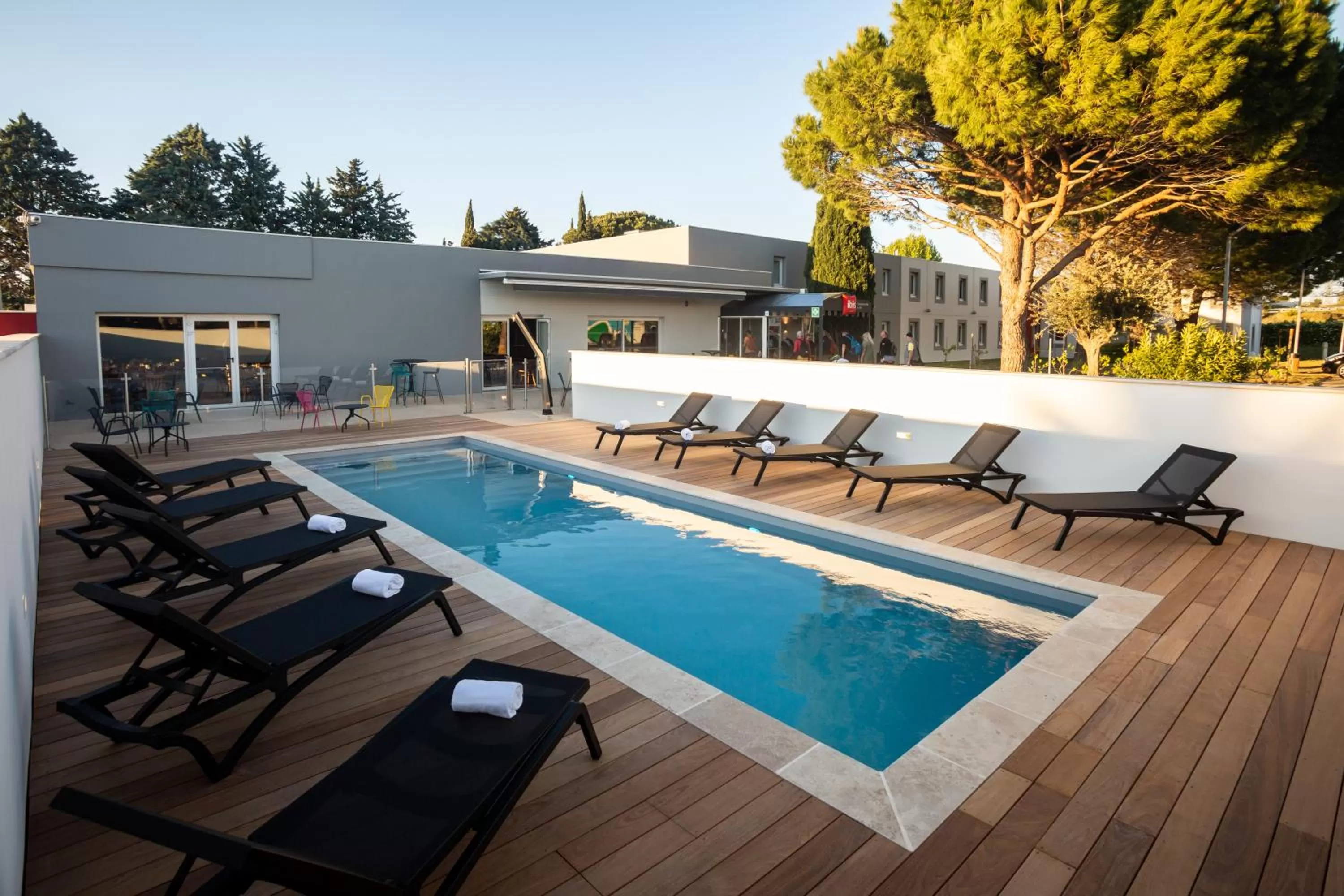 Swimming pool in ibis Carcassonne Est la Cité