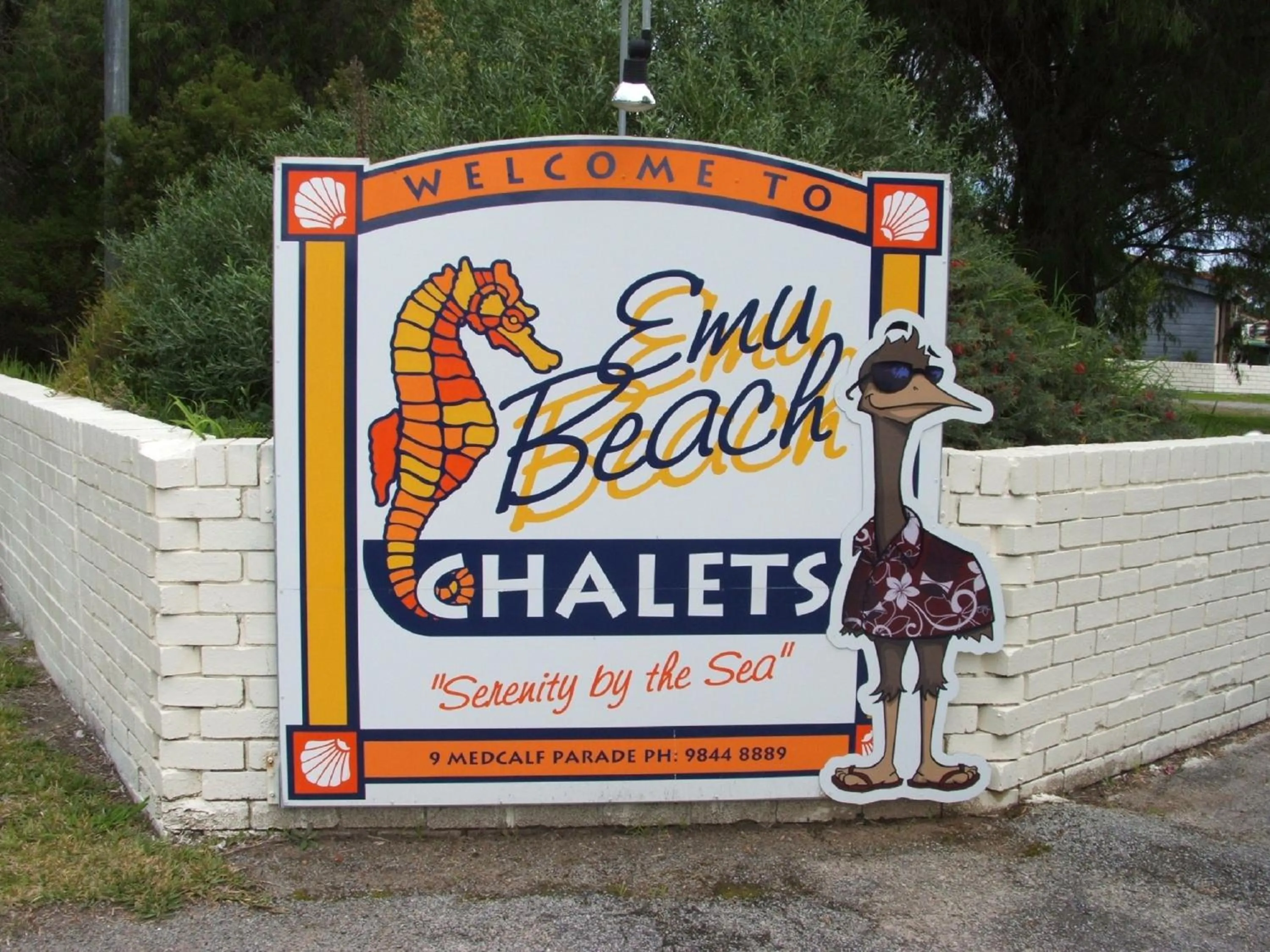 Property logo or sign in Emu Beach Chalets