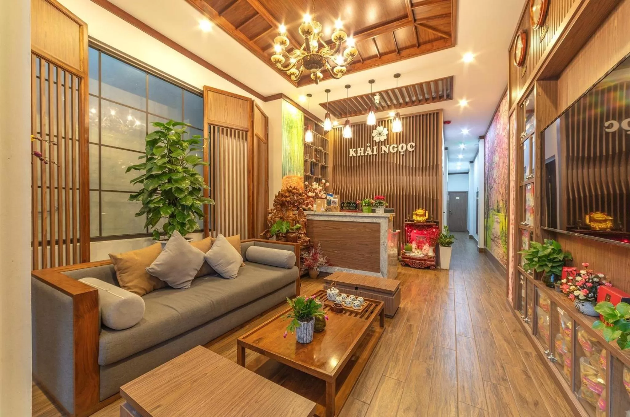 Living room, Lobby/Reception in Khai Ngoc Hotel