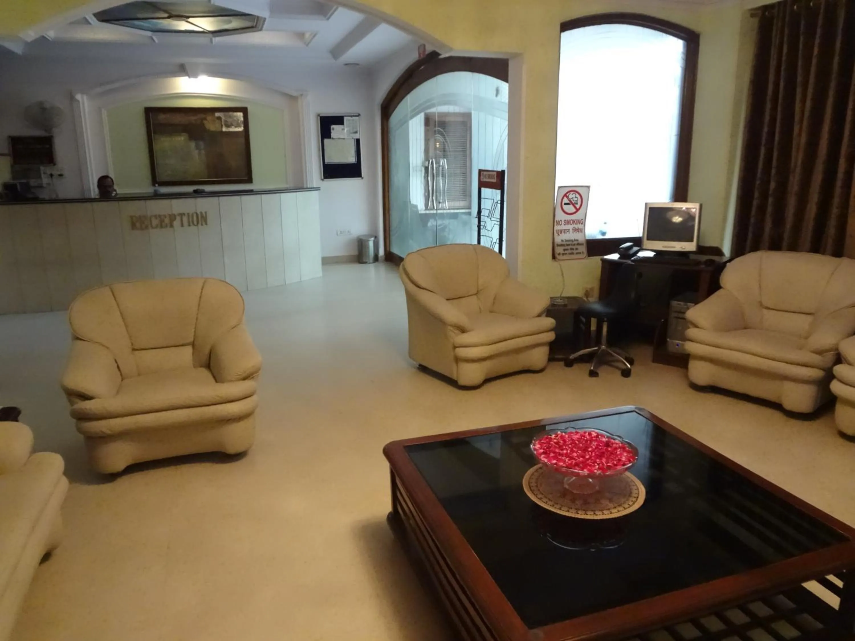 Seating area in Hotel Pablas International, New Delhi, Near Metro