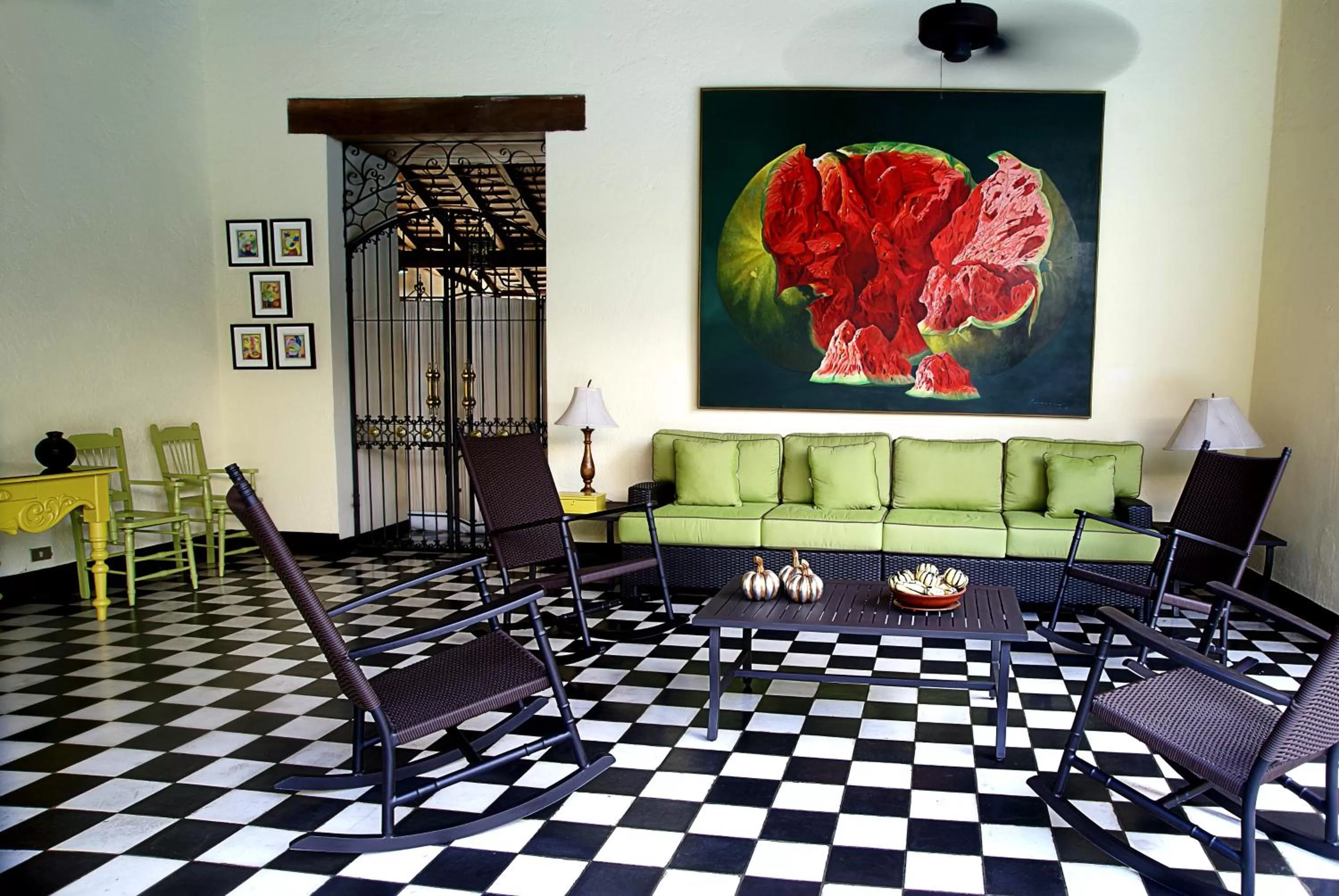 Decorative detail, Seating Area in Hotel El Convento Leon Nicaragua